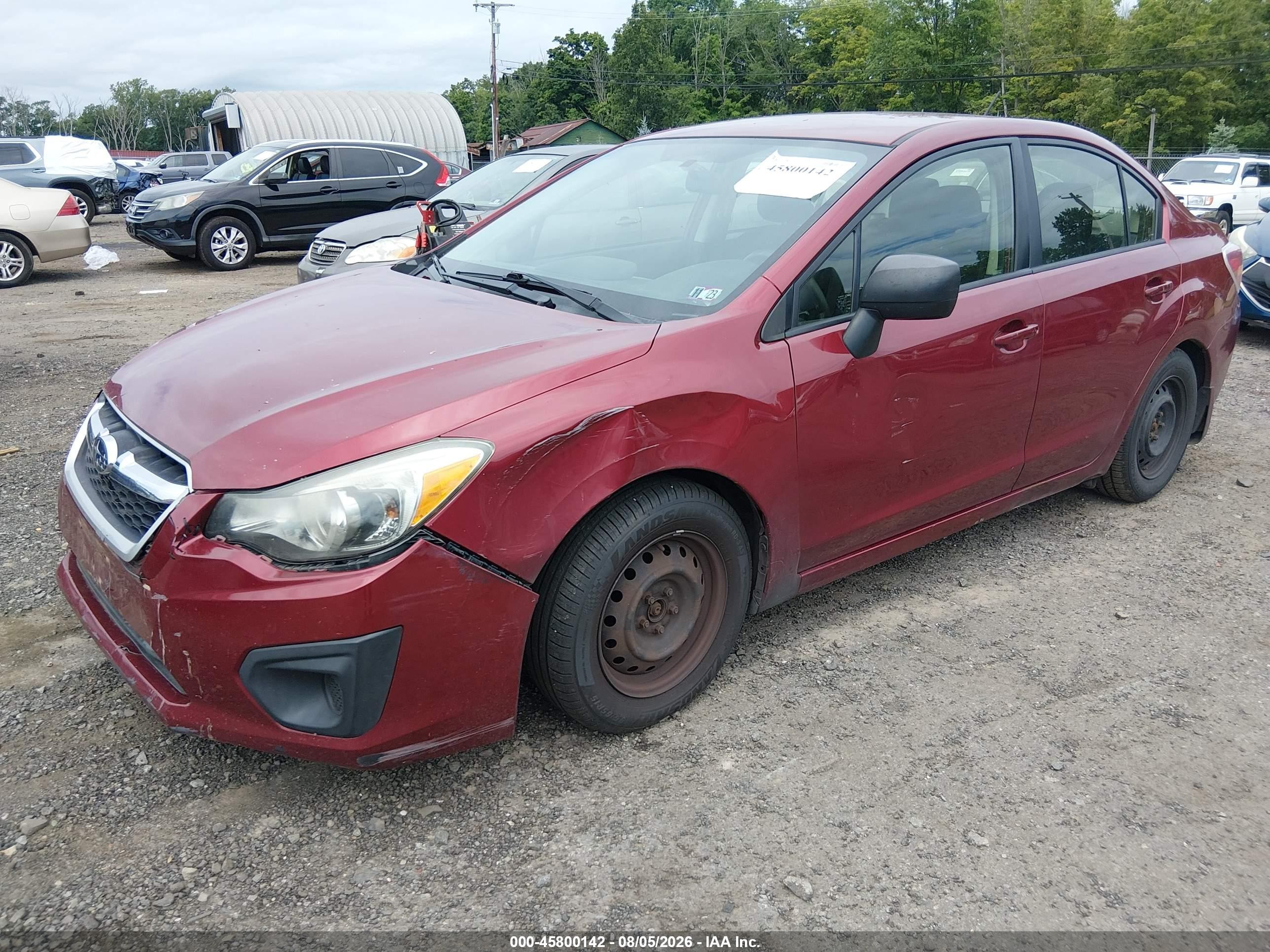 2014 Subaru Impreza 2.0i Red vin: JF1GJAA67EH024847