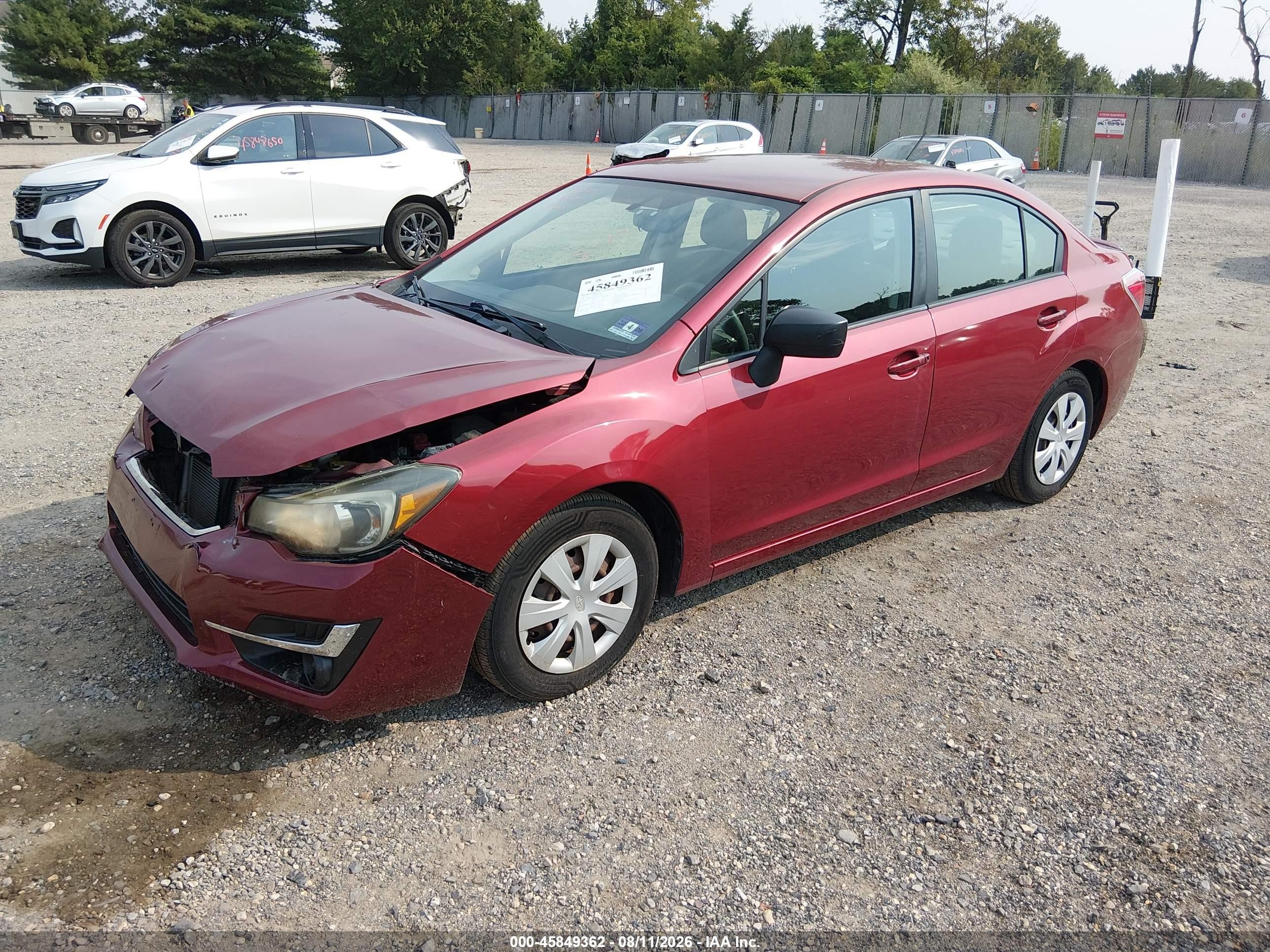 2015 Subaru Impreza 2.0i Burgundy vin: JF1GJAA67FH012439