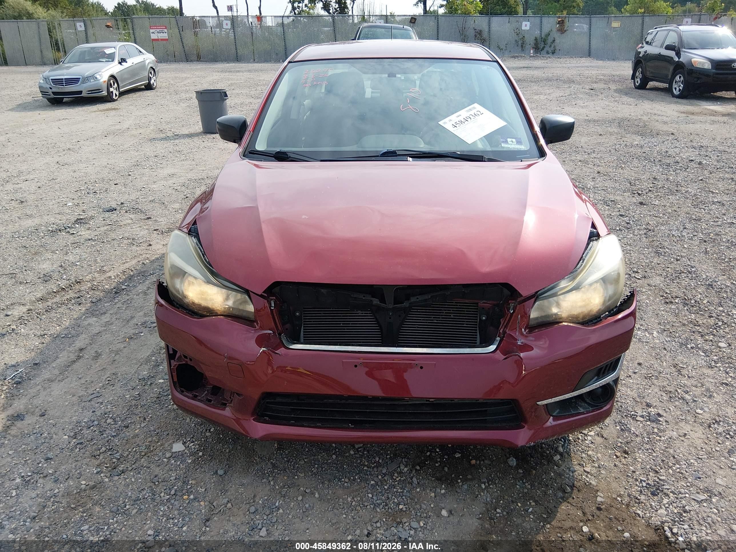2015 Subaru Impreza 2.0i Burgundy vin: JF1GJAA67FH012439