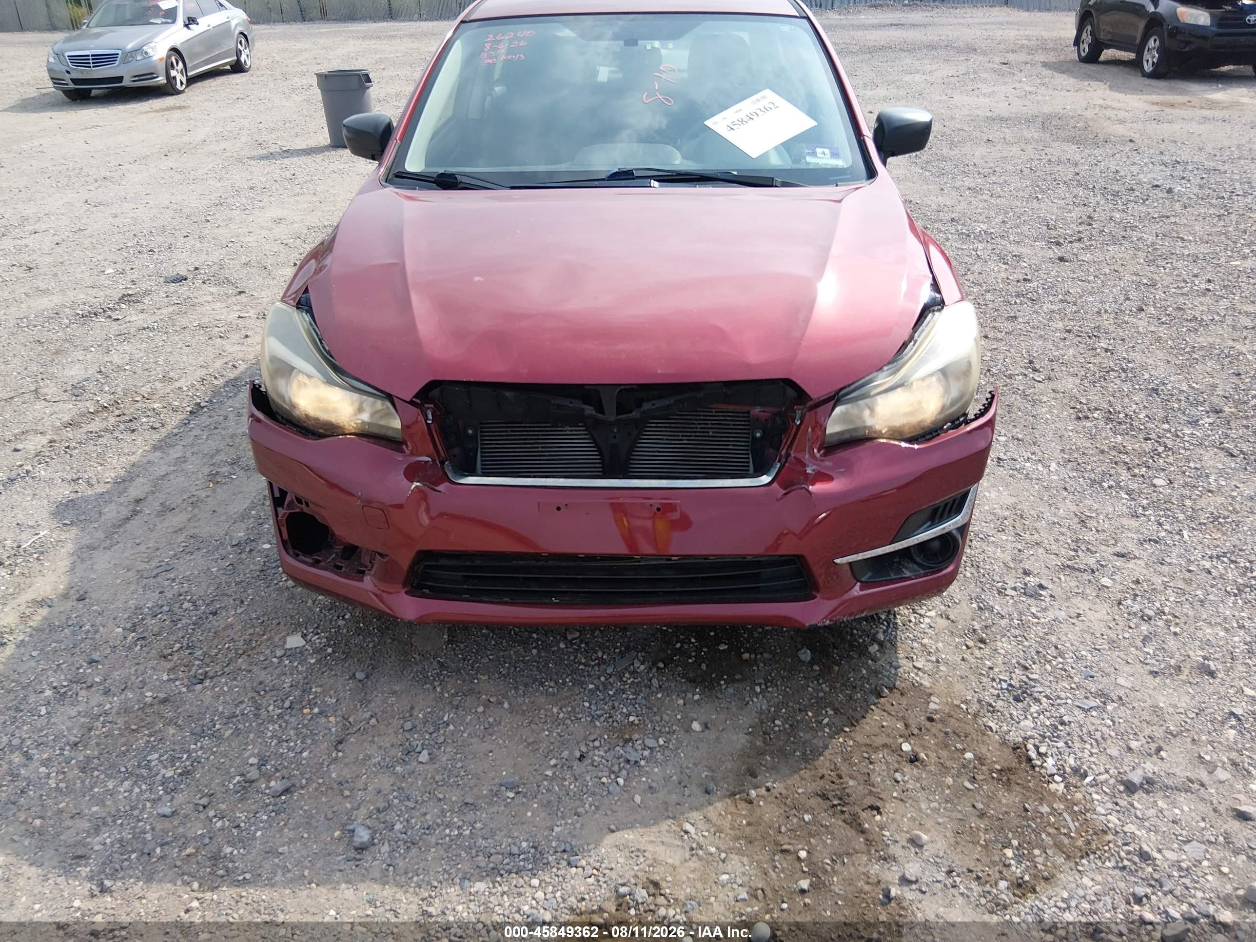 2015 Subaru Impreza 2.0i Burgundy vin: JF1GJAA67FH012439