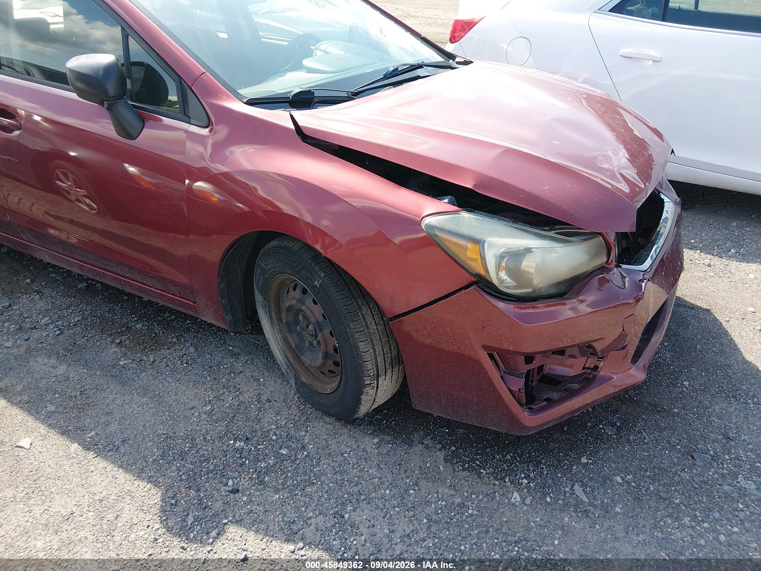 2015 Subaru Impreza 2.0i Burgundy vin: JF1GJAA67FH012439