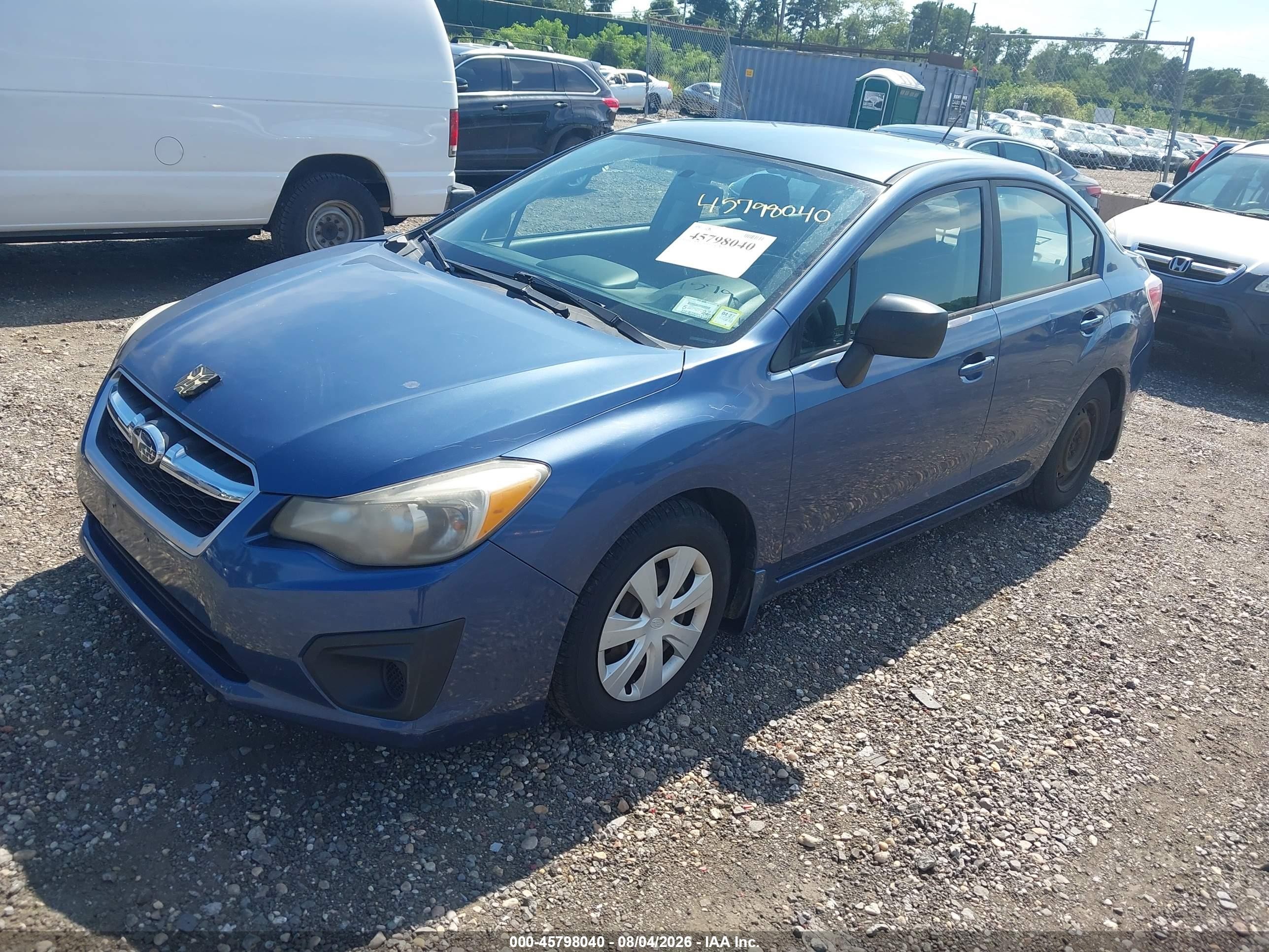2012 Subaru Impreza 2.0i Синий vin: JF1GJAA68CH010968