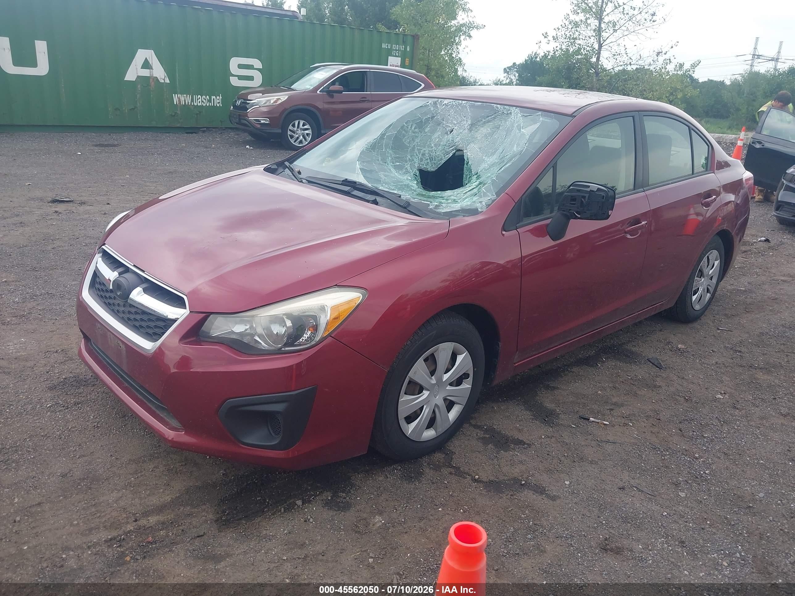 2013 Subaru Impreza 2.0i Red vin: JF1GJAA68DH027660