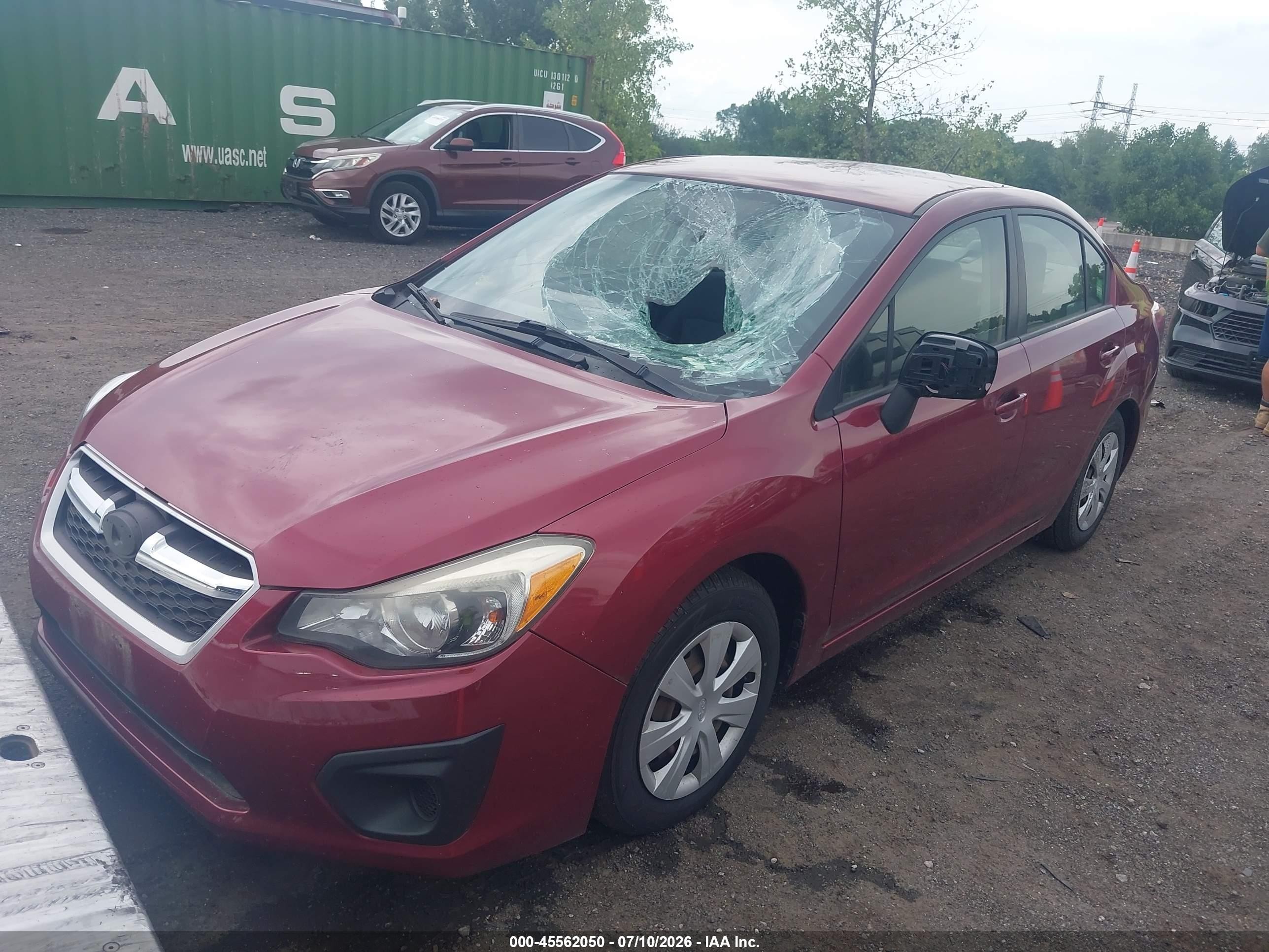 2013 Subaru Impreza 2.0i Red vin: JF1GJAA68DH027660