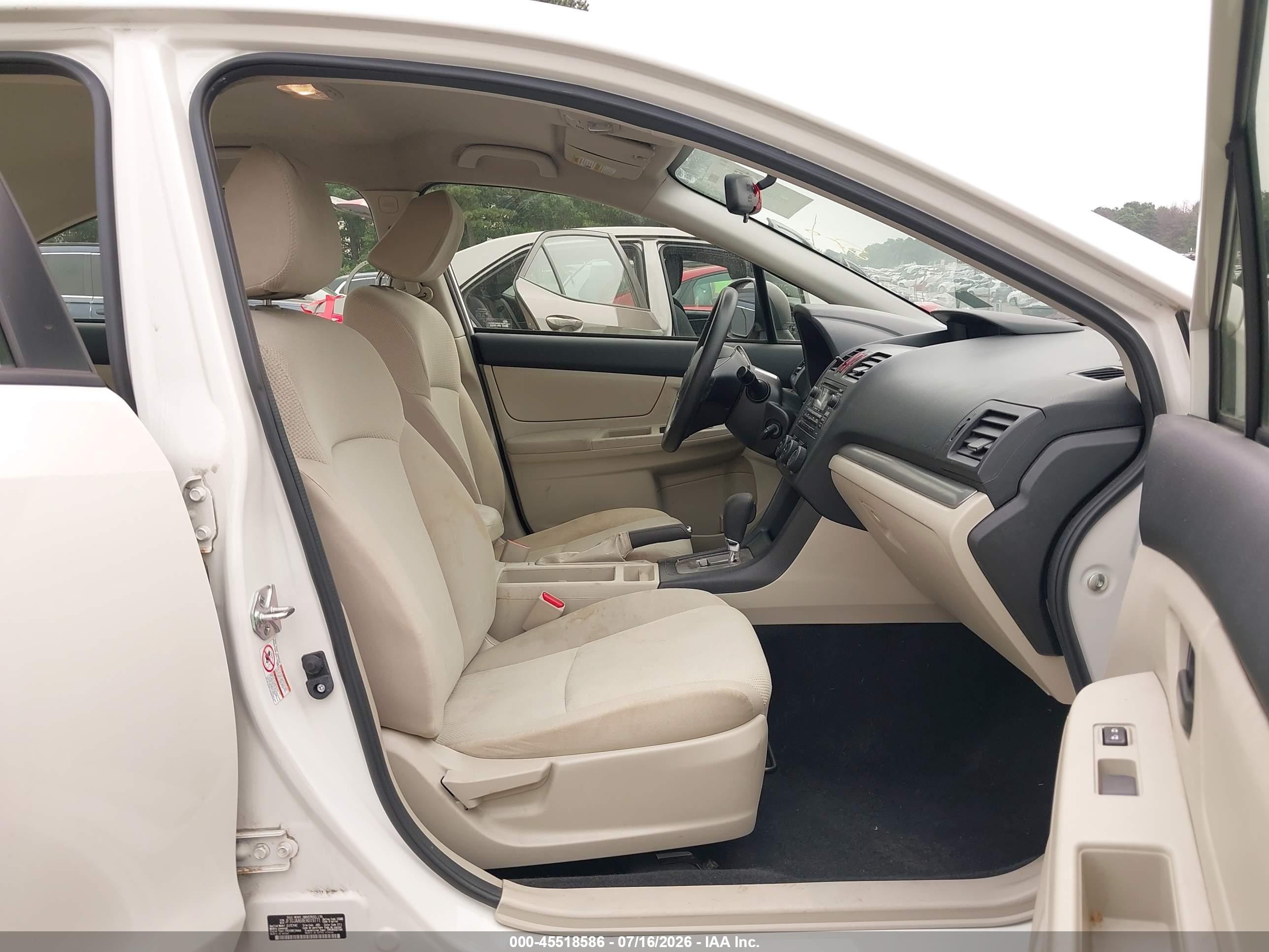 2014 Subaru Impreza 2.0i Белый vin: JF1GJAA68EH019771
