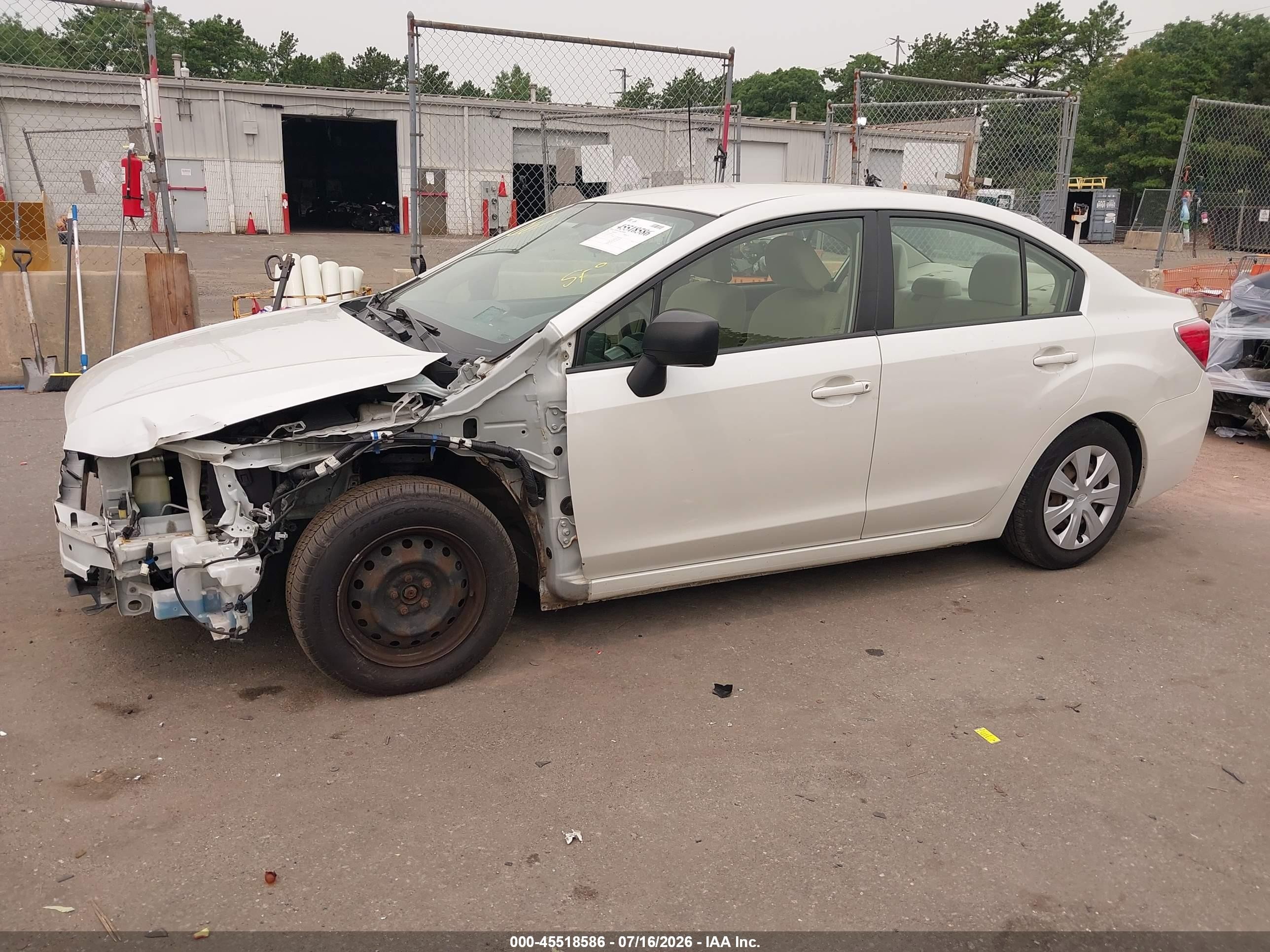 2014 Subaru Impreza 2.0i Белый vin: JF1GJAA68EH019771