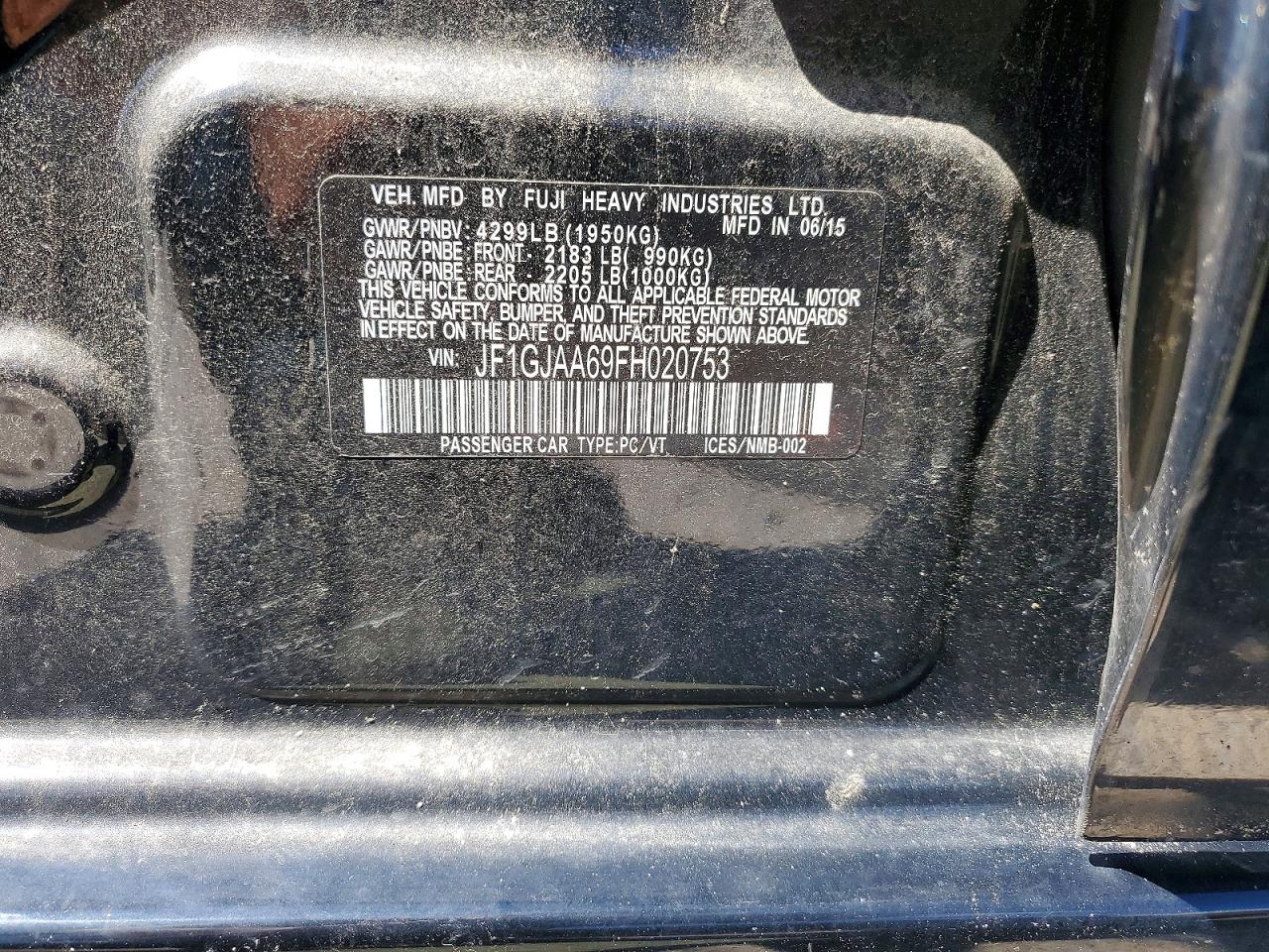 2015 Subaru Impreza Черный vin: JF1GJAA69FH020753