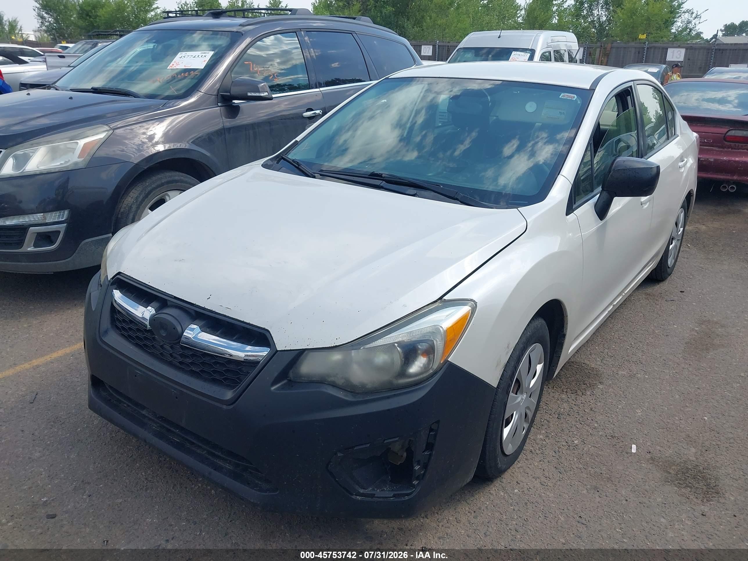 2013 Subaru Impreza 2.0i White vin: JF1GJAA6XDG031747