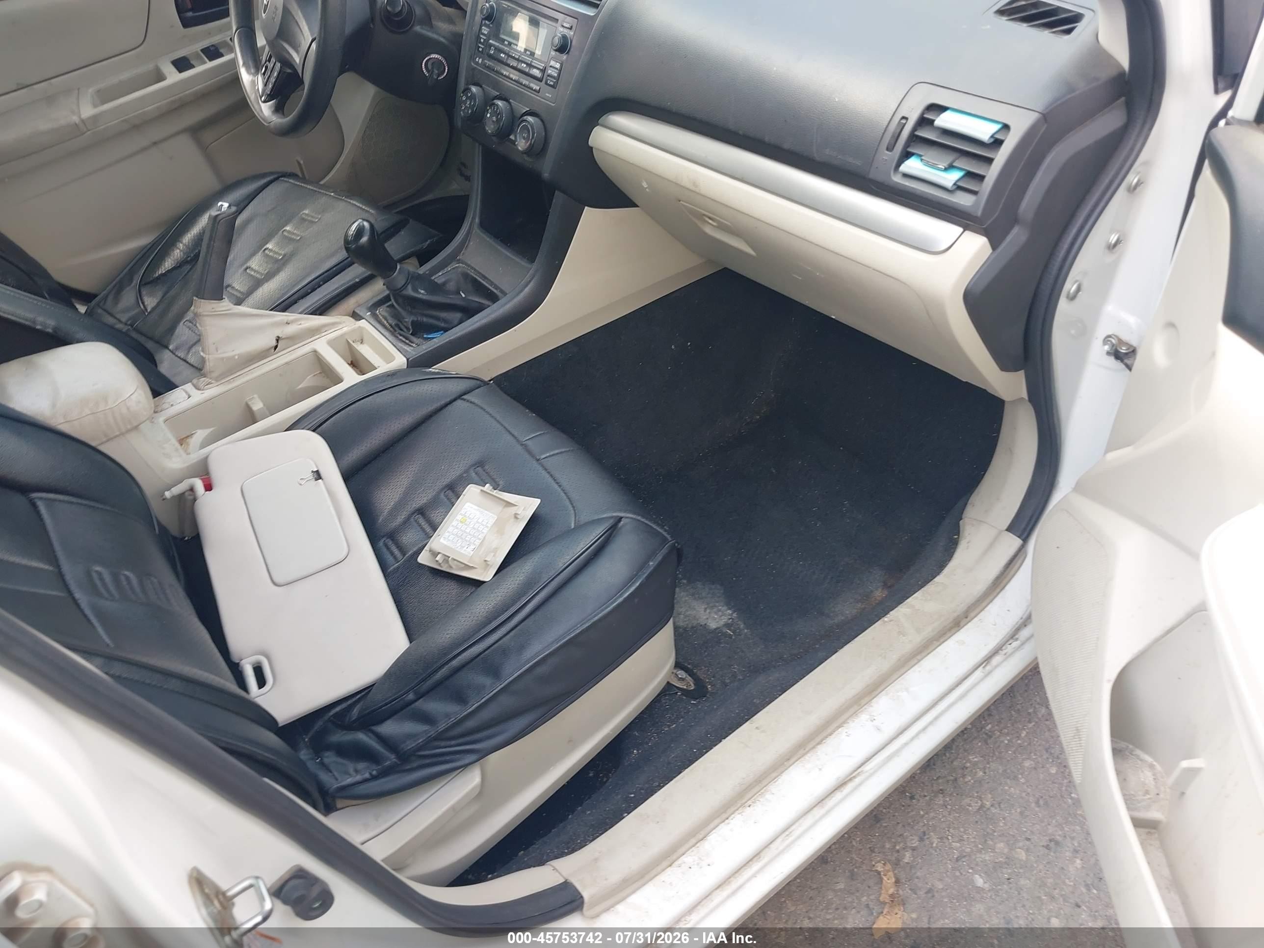 2013 Subaru Impreza 2.0i White vin: JF1GJAA6XDG031747