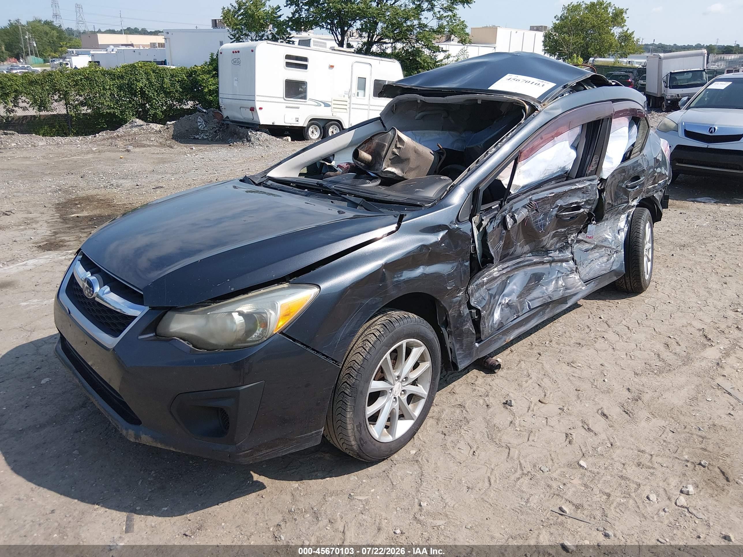 2012 Subaru Impreza 2.0i Premium Gray vin: JF1GJAB60CG024514