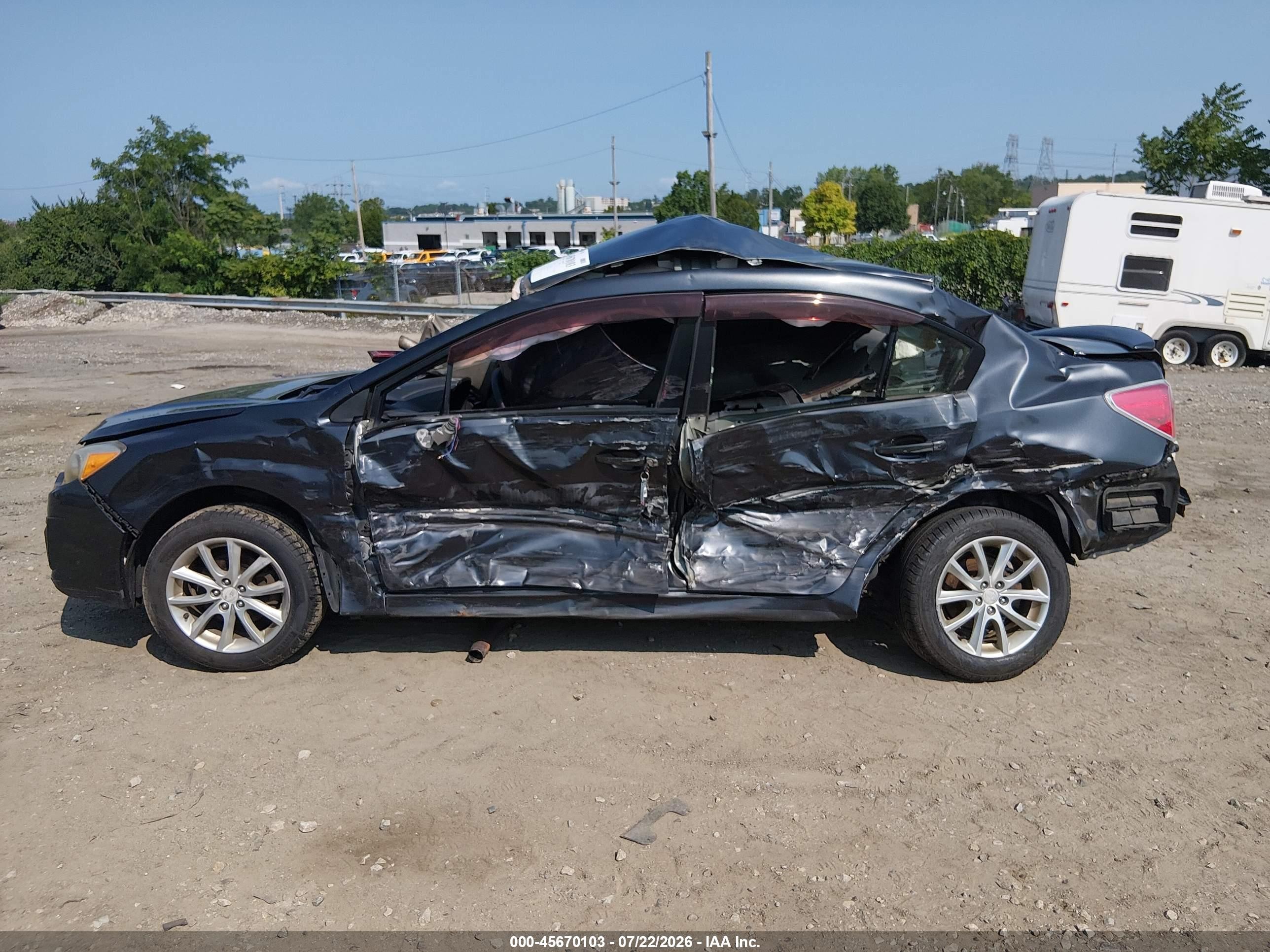 2012 Subaru Impreza 2.0i Premium Gray vin: JF1GJAB60CG024514