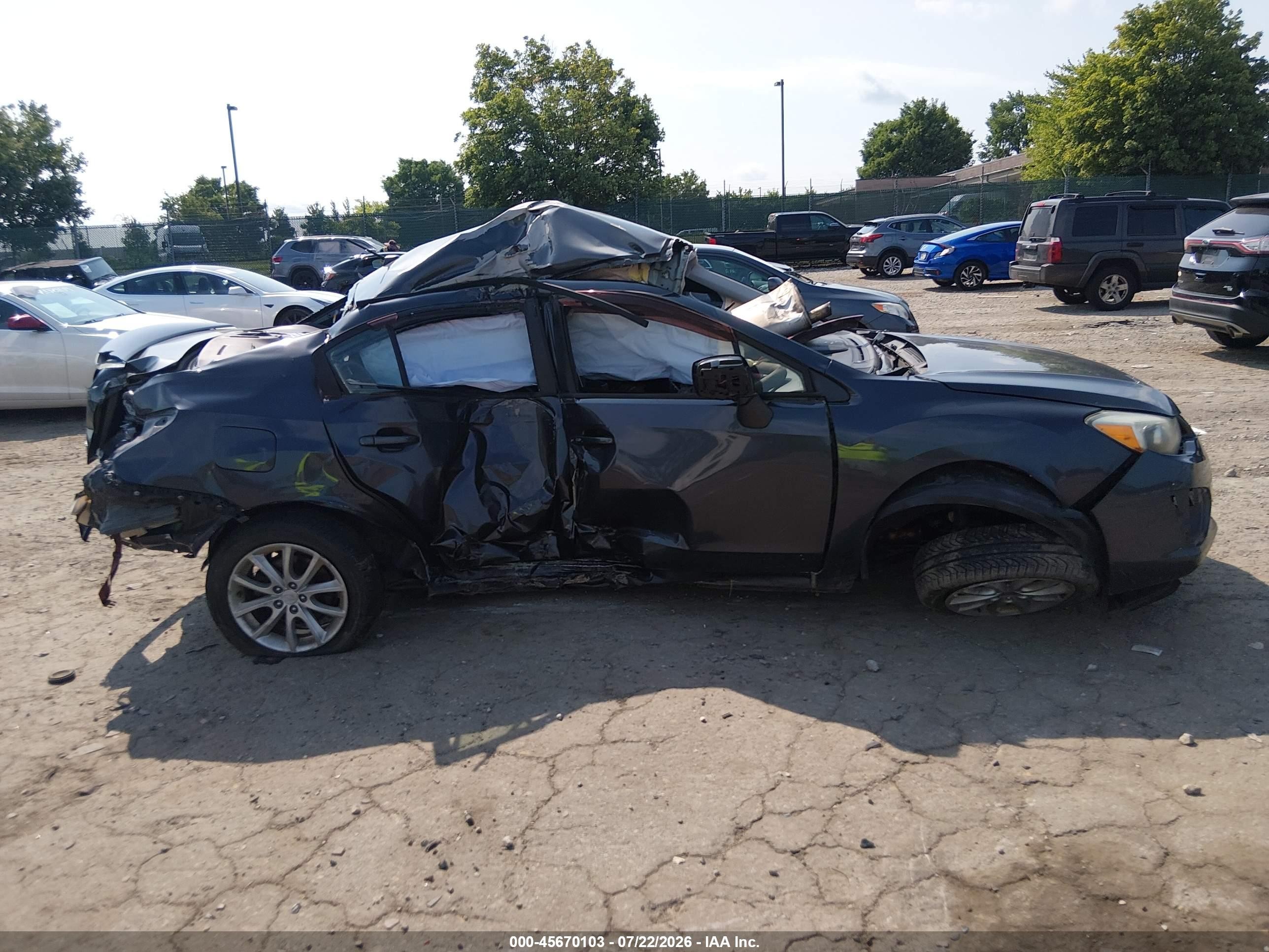 2012 Subaru Impreza 2.0i Premium Gray vin: JF1GJAB60CG024514