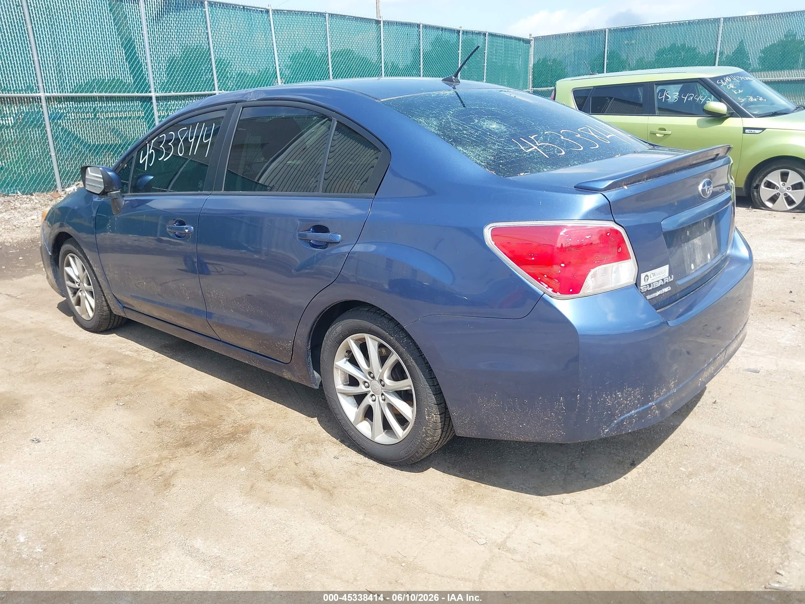 2012 Subaru Impreza 2.0i Premium Blue vin: JF1GJAB62CH014285