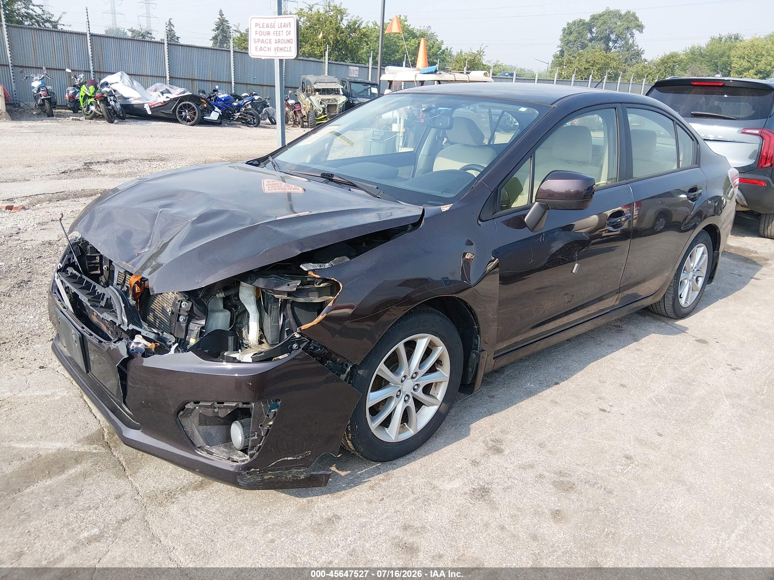 2013 Subaru Impreza 2.0i Premium Purple vin: JF1GJAB63DH026401
