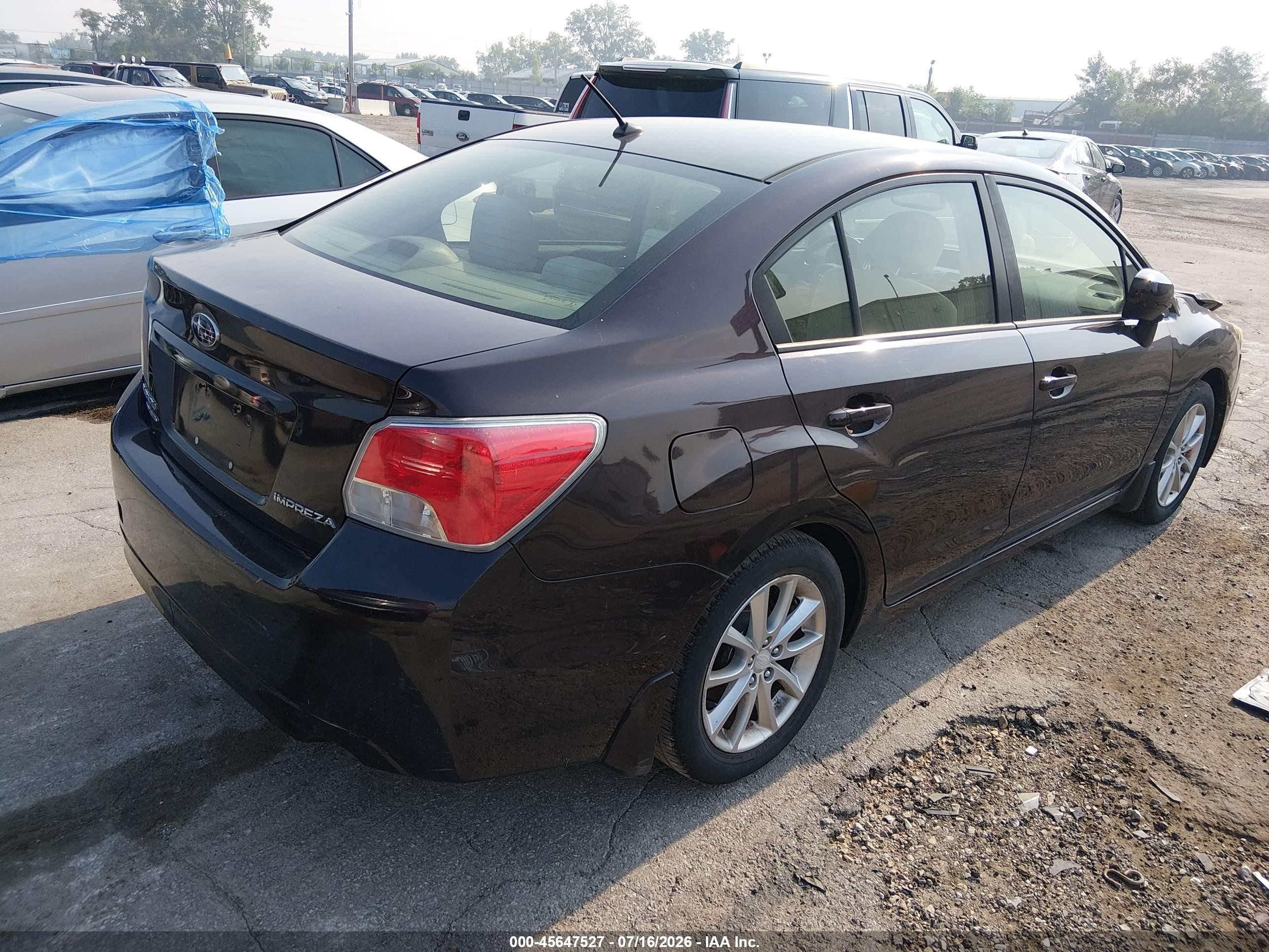 2013 Subaru Impreza 2.0i Premium Purple vin: JF1GJAB63DH026401