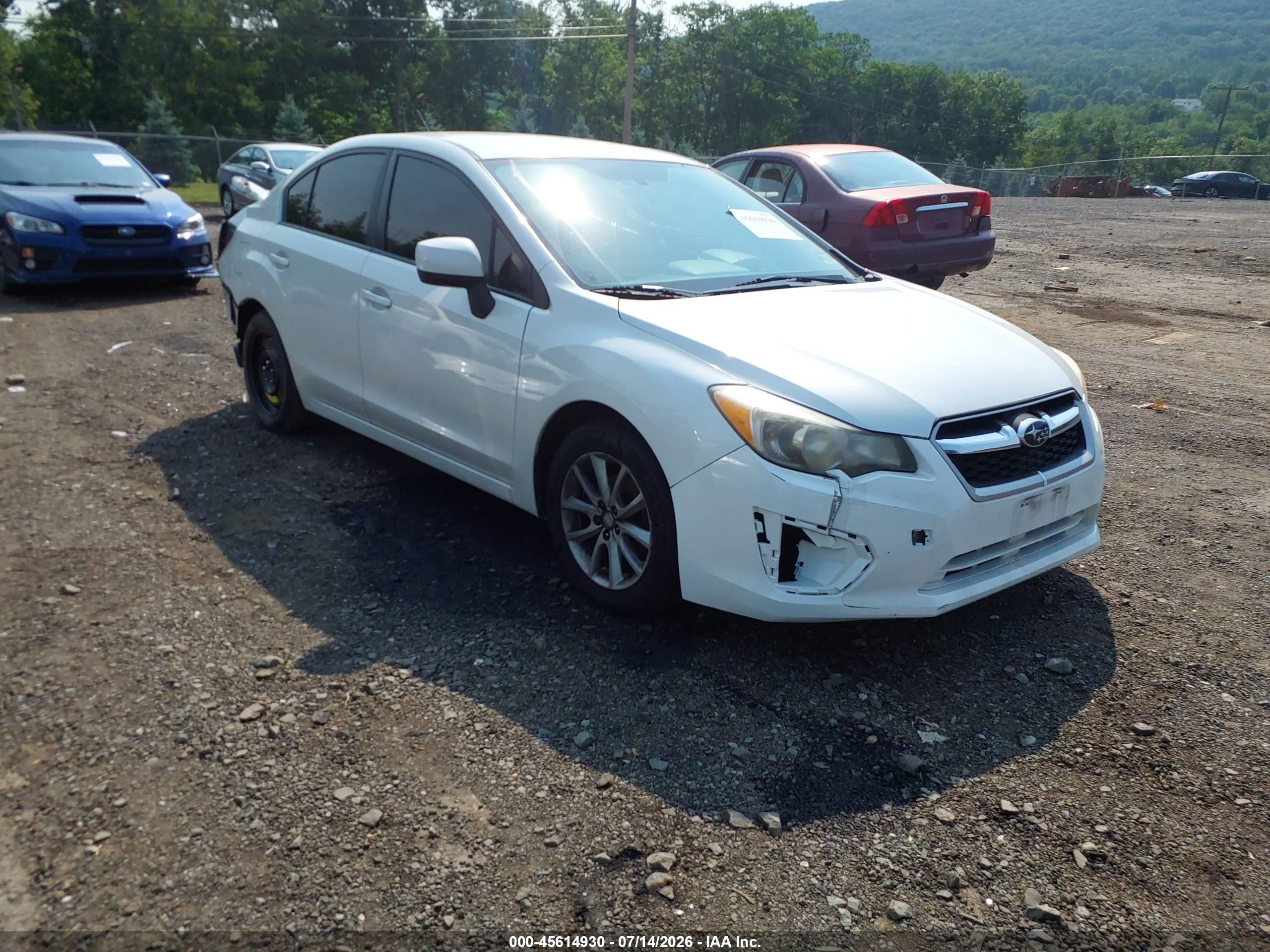2013 Subaru Impreza 2.0i Premium White vin: JF1GJAB64DH010613