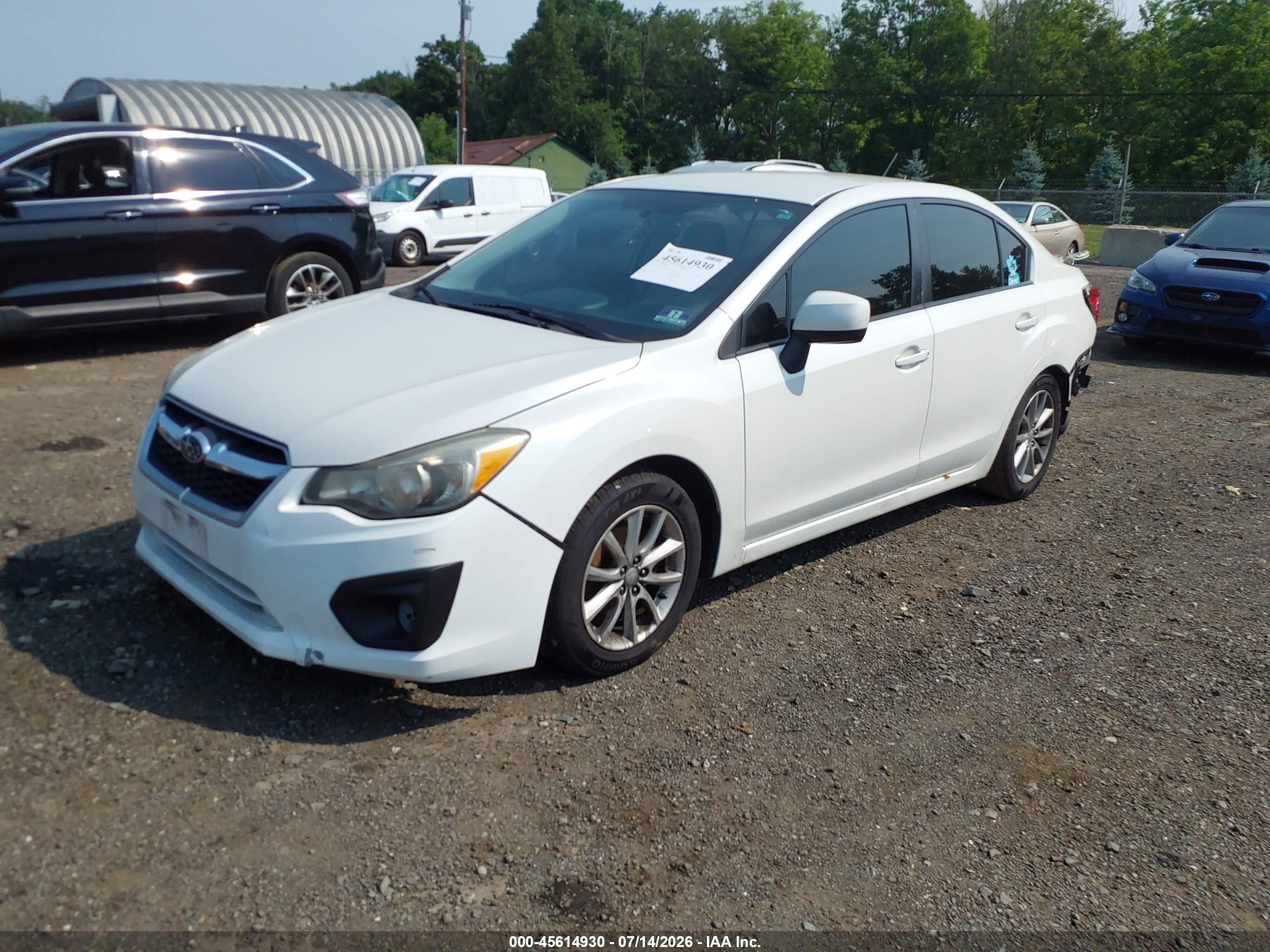 2013 Subaru Impreza 2.0i Premium White vin: JF1GJAB64DH010613
