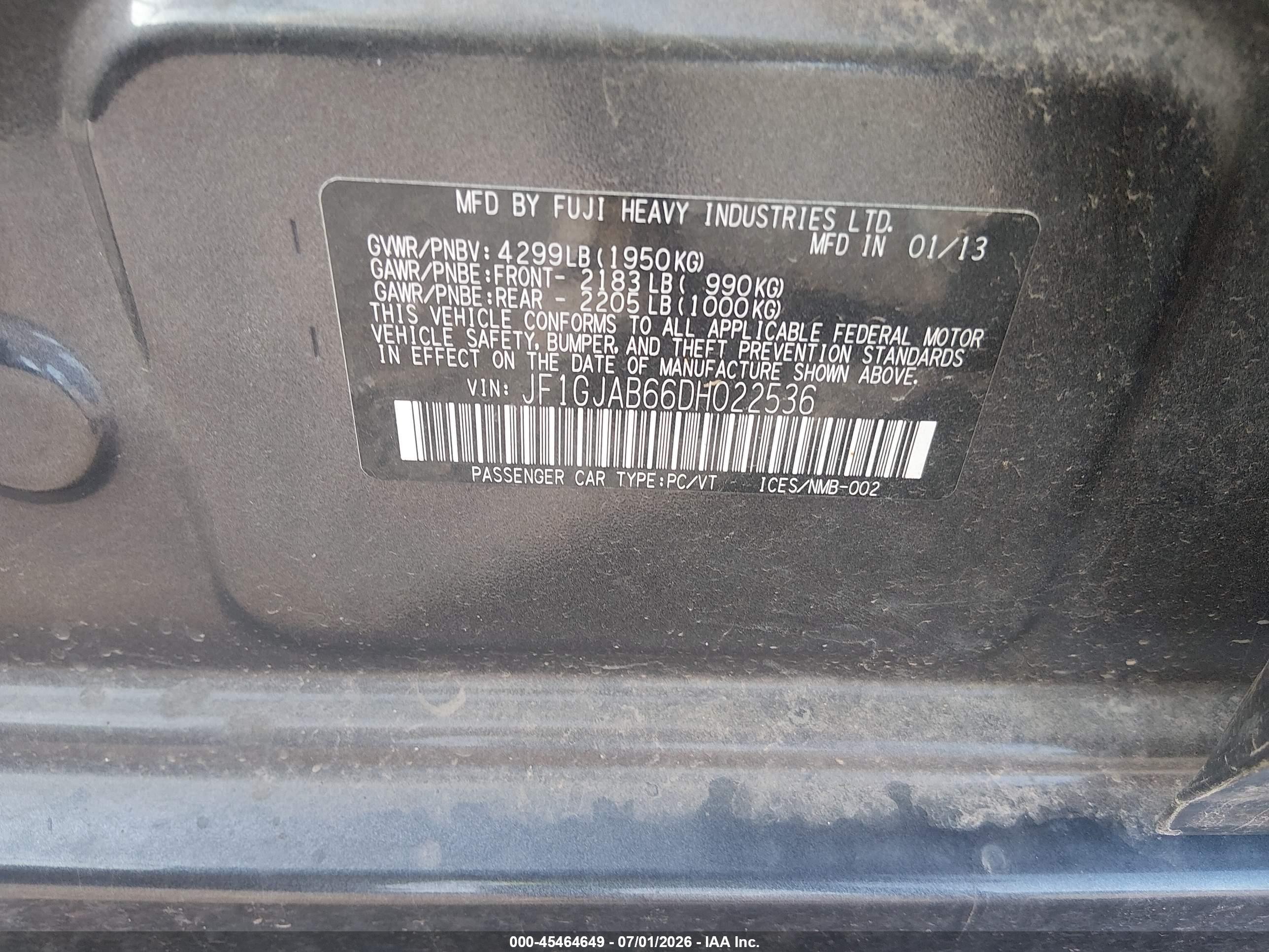 2013 Subaru Impreza 2.0i Premium Gray vin: JF1GJAB66DH022536