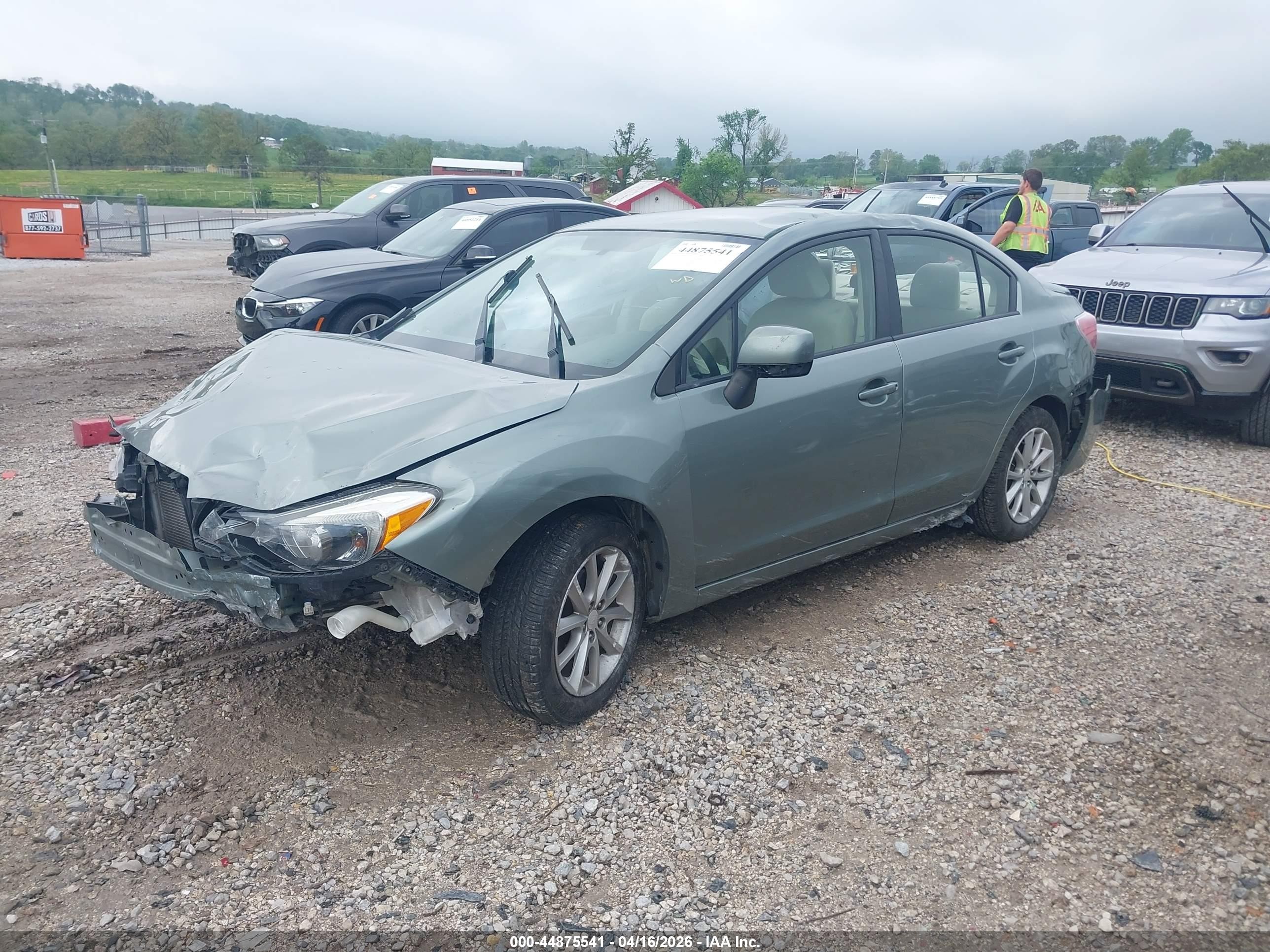 2014 Subaru Impreza 2.0i Premium Зеленый vin: JF1GJAB69EH020068