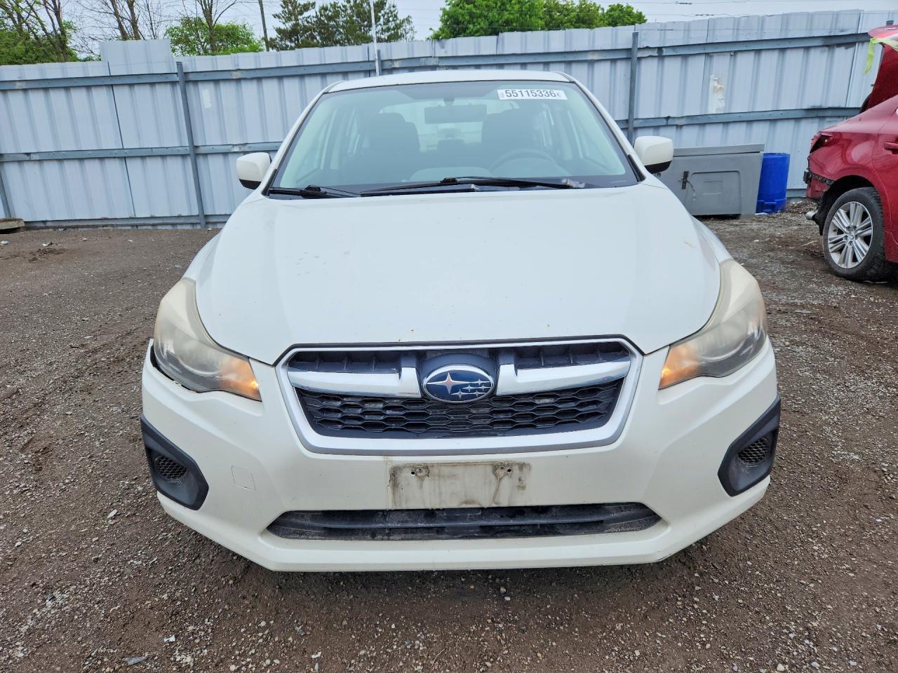 2012 Subaru Impreza Premium White vin: JF1GJAC60CG004763