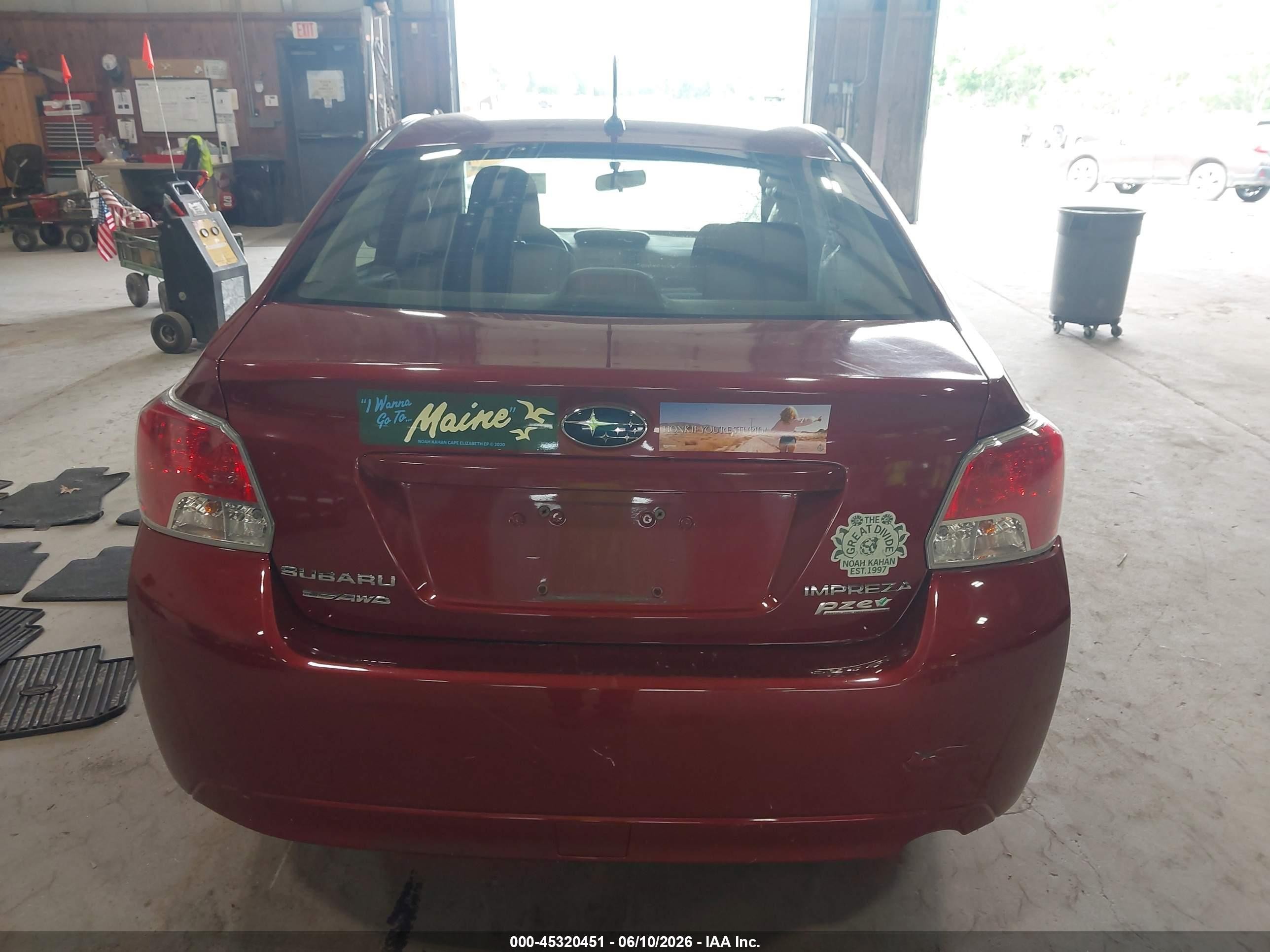 2013 Subaru Impreza 2.0i Premium Red vin: JF1GJAC60DH007187