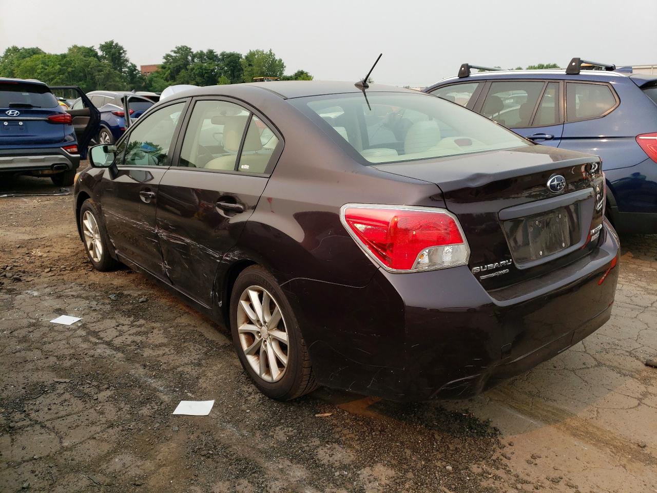 2013 Subaru Impreza Premium Burgundy vin: JF1GJAC60DH021560