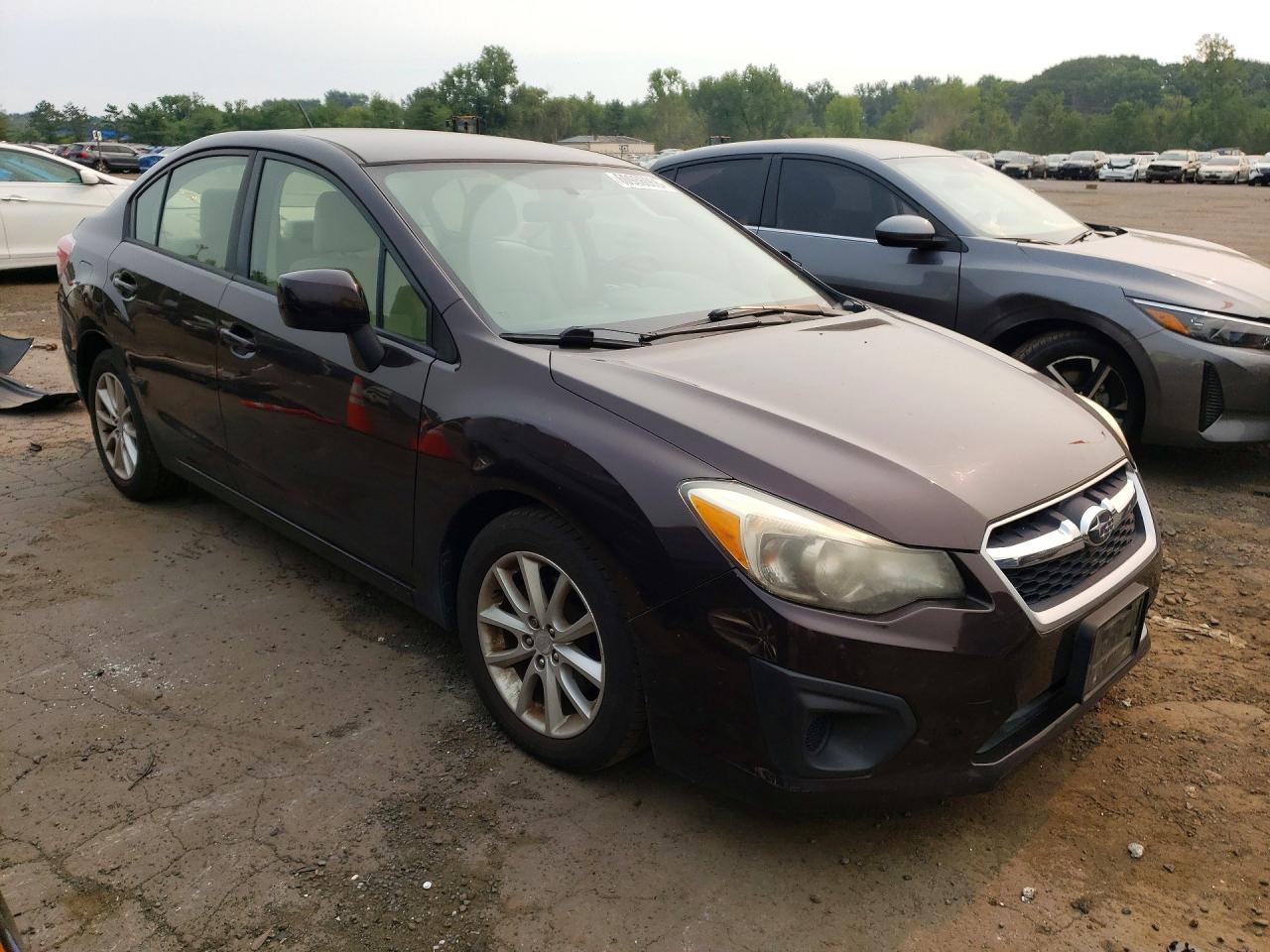 2013 Subaru Impreza Premium Burgundy vin: JF1GJAC60DH021560