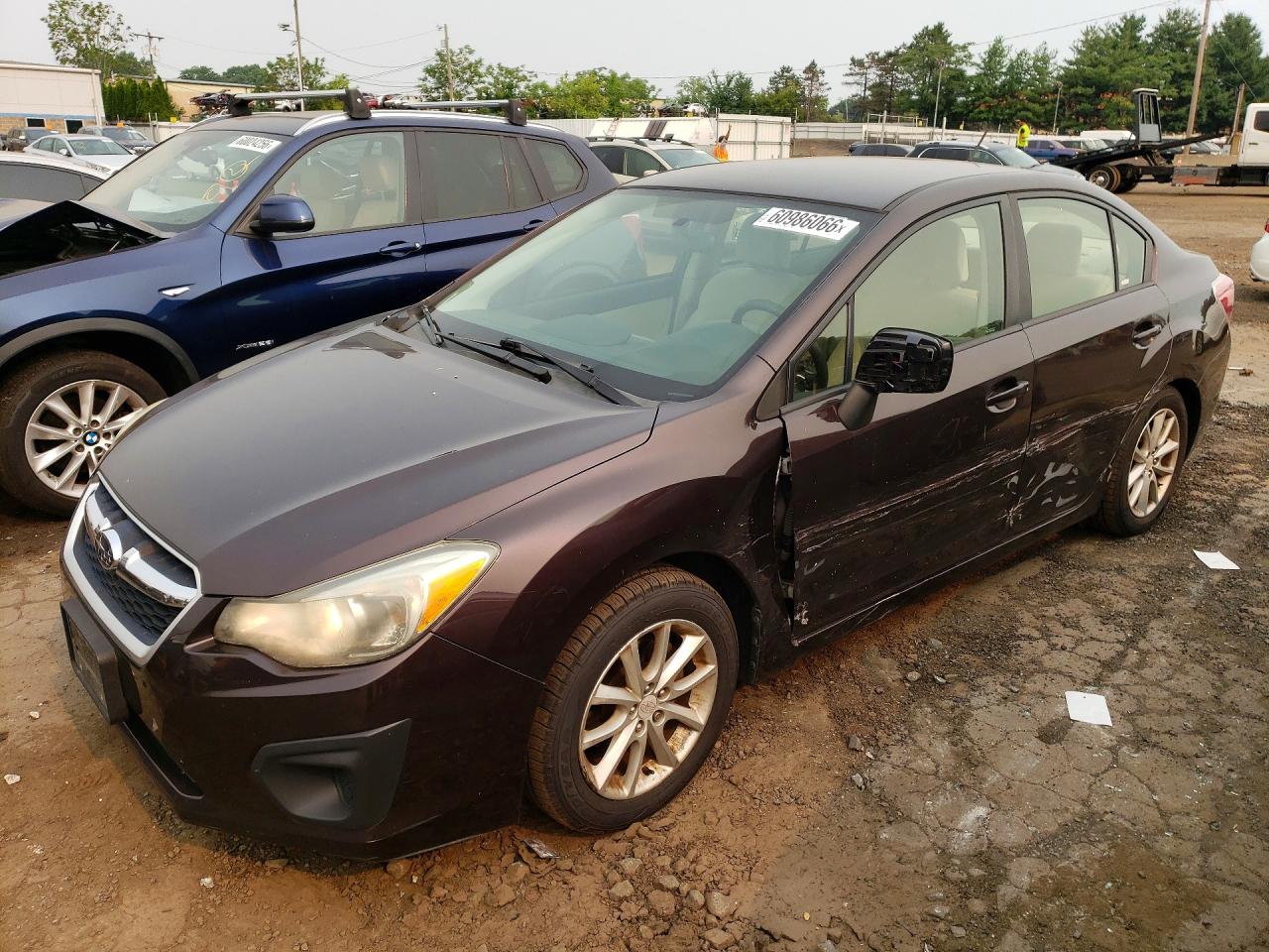 2013 Subaru Impreza Premium Burgundy vin: JF1GJAC60DH021560