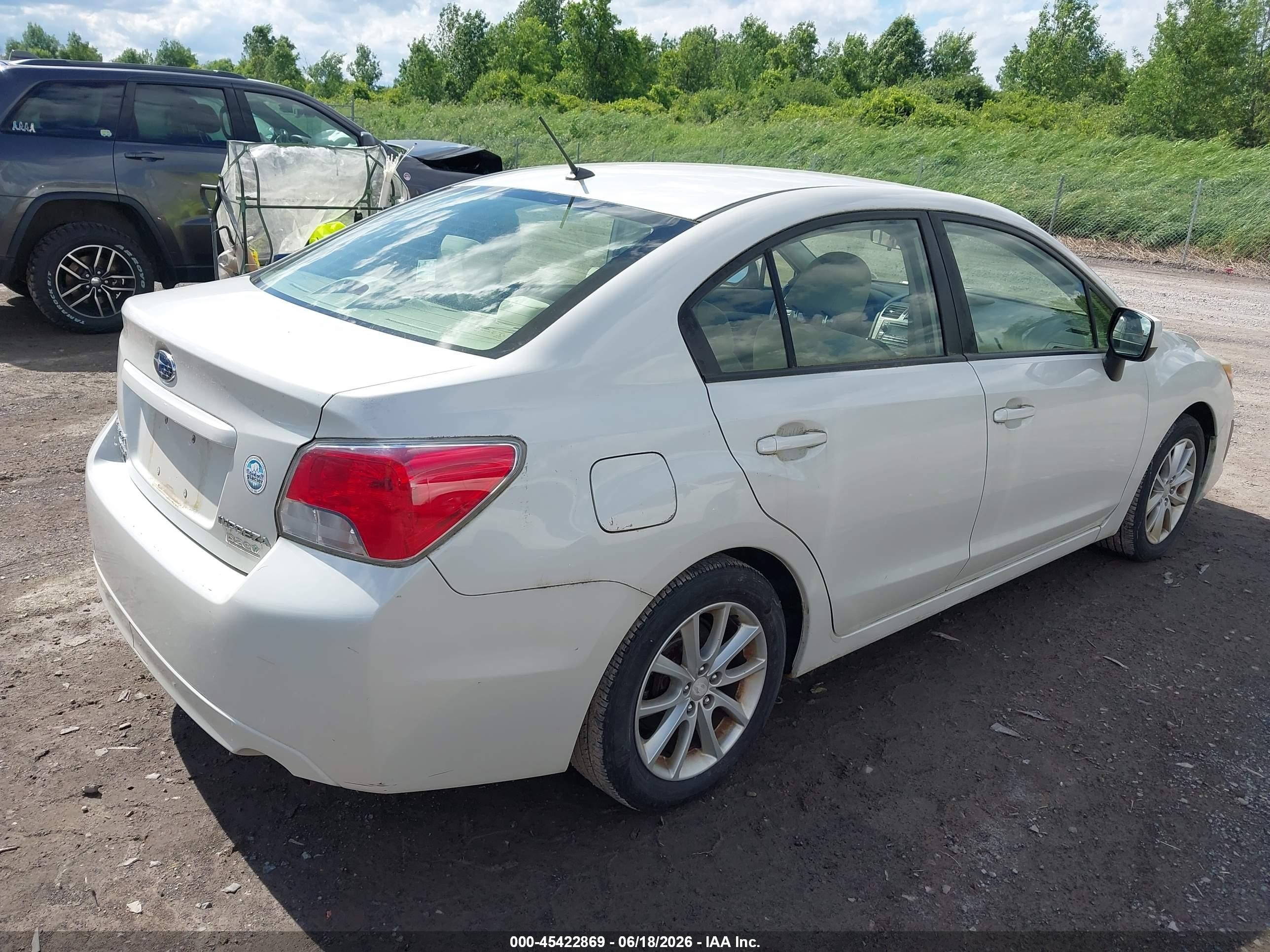 2014 Subaru Impreza 2.0i Premium Белый vin: JF1GJAC60EH018112
