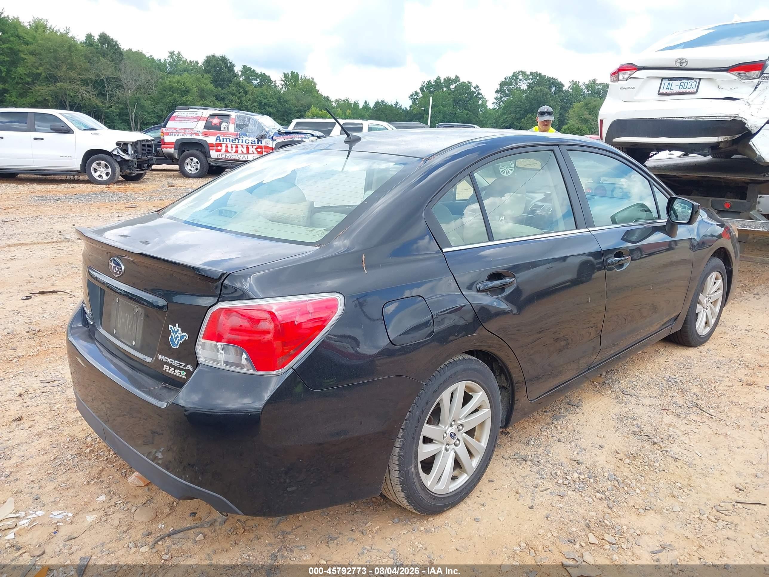 2015 Subaru Impreza 2.0i Premium Black vin: JF1GJAC60FH009038