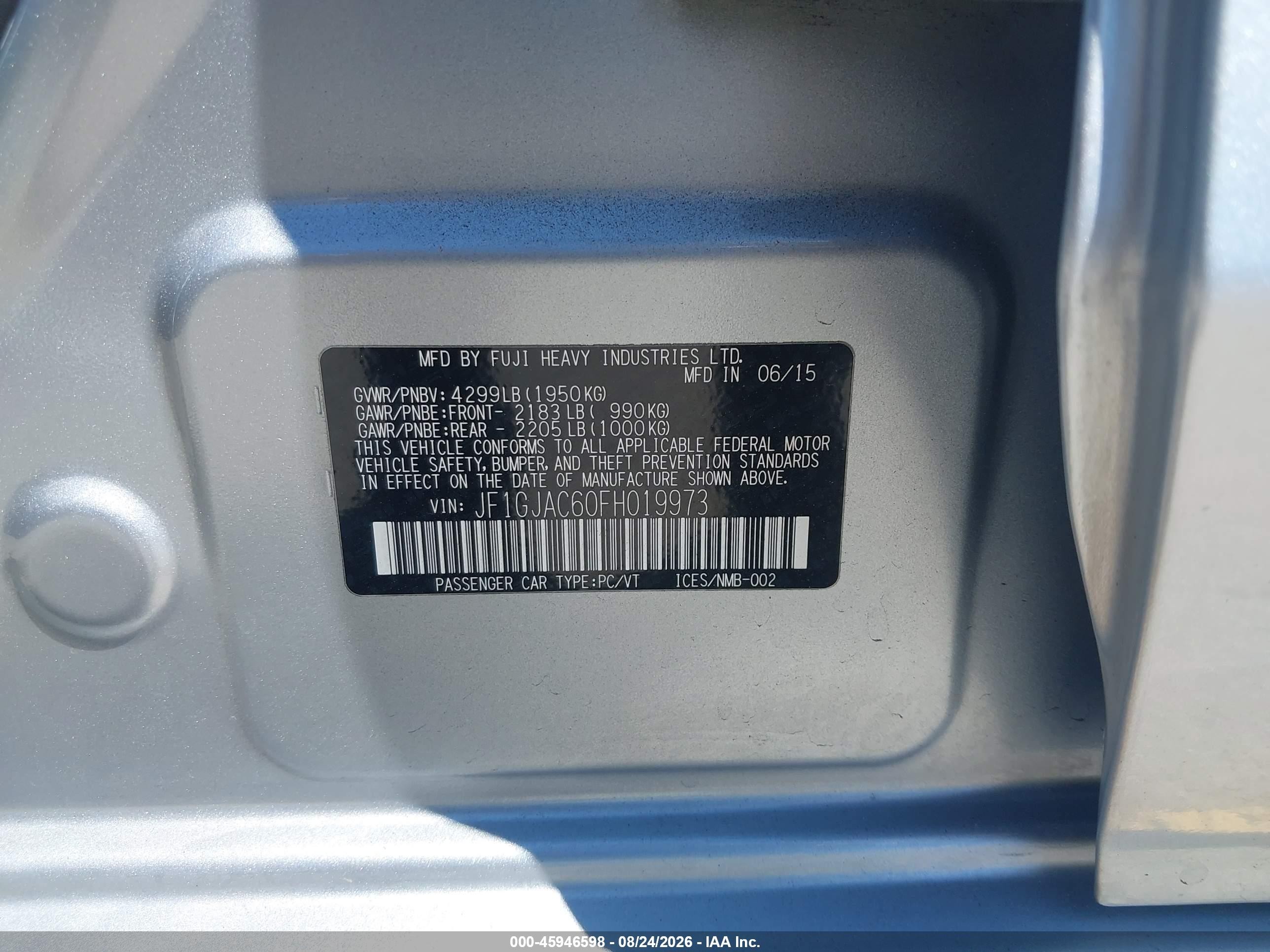 2015 Subaru Impreza 2.0i Premium Серебряный vin: JF1GJAC60FH019973