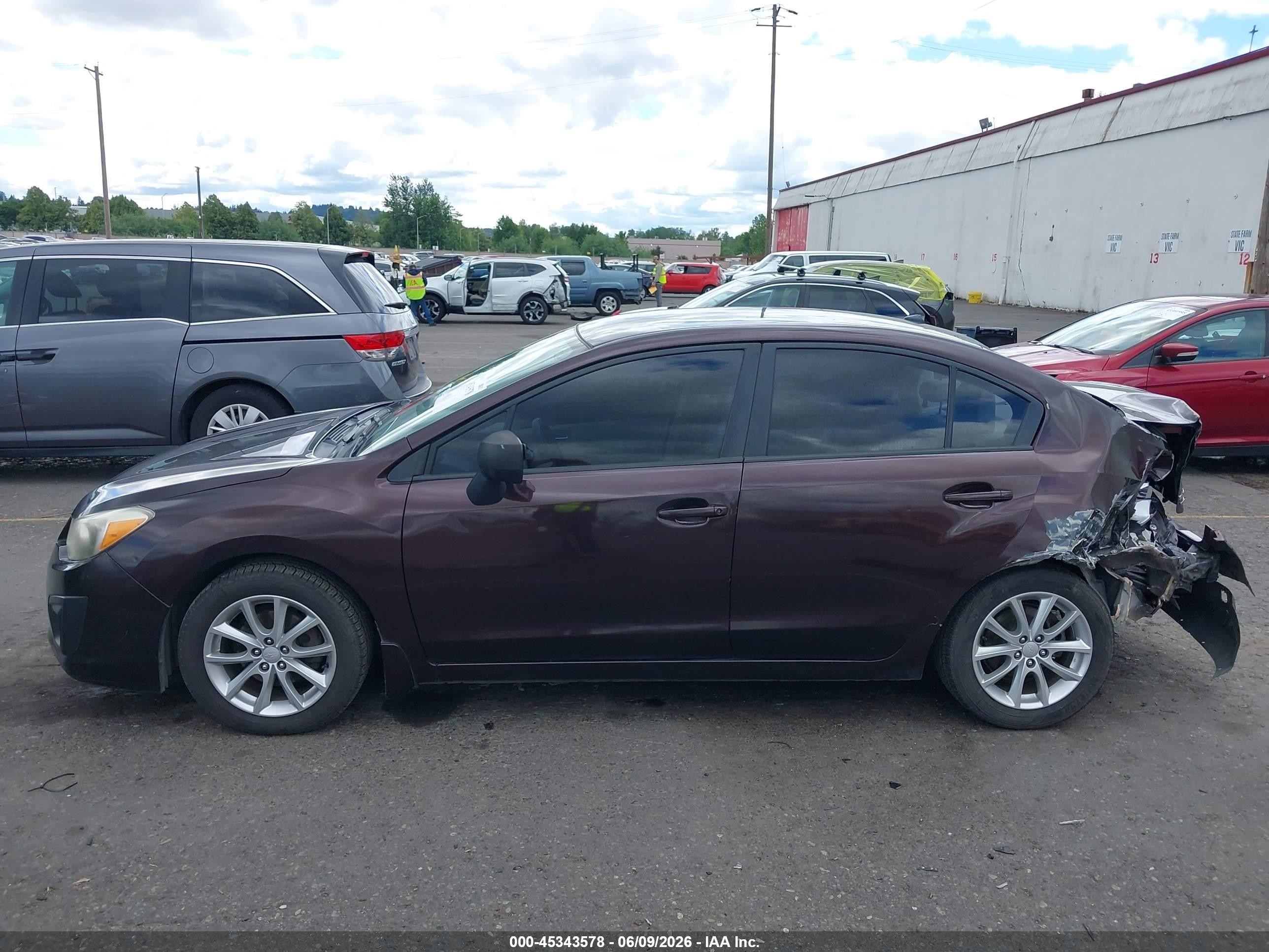 2012 Subaru Impreza 2.0i Premium Maroon vin: JF1GJAC61CH013790