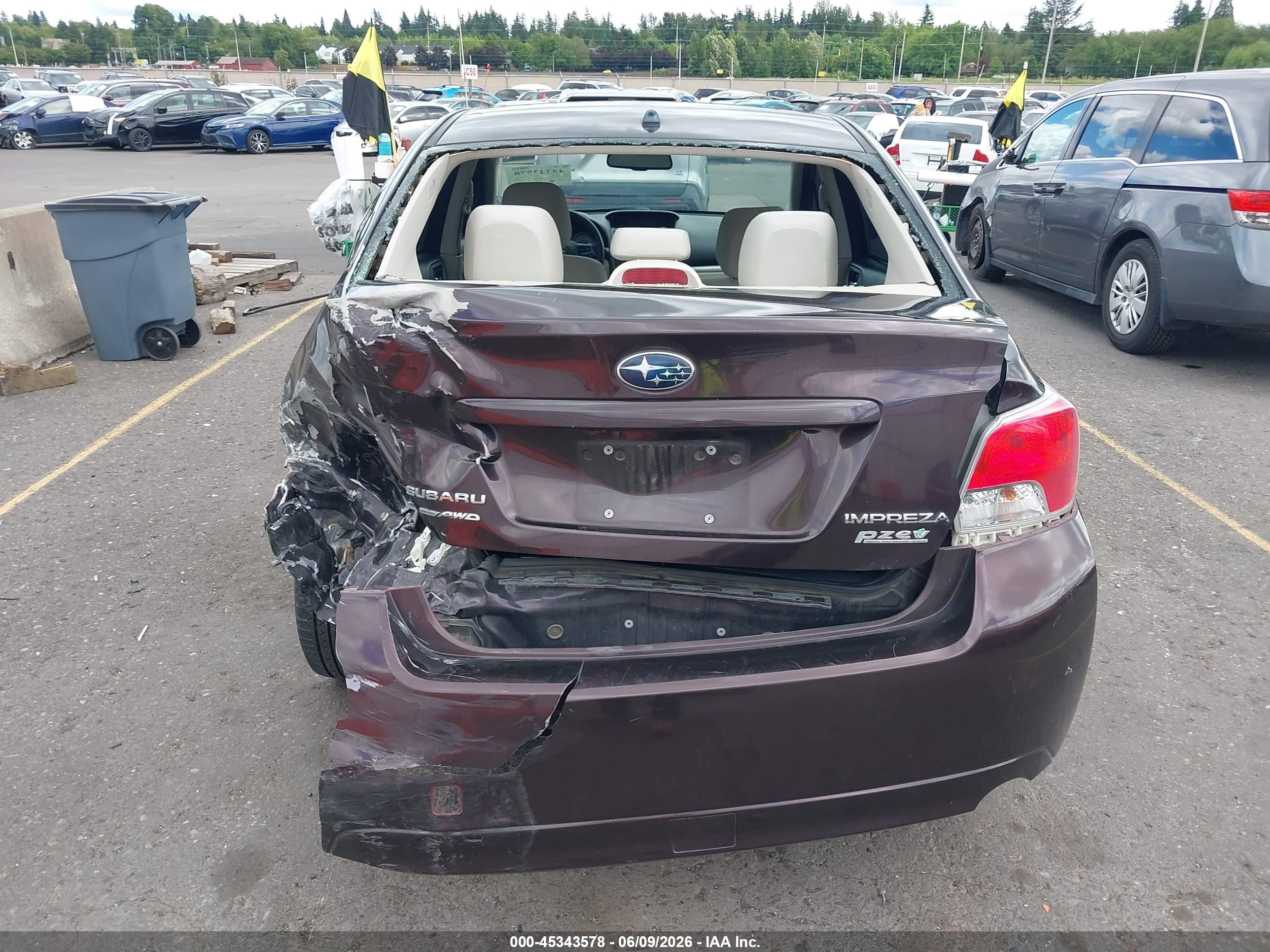 2012 Subaru Impreza 2.0i Premium Maroon vin: JF1GJAC61CH013790