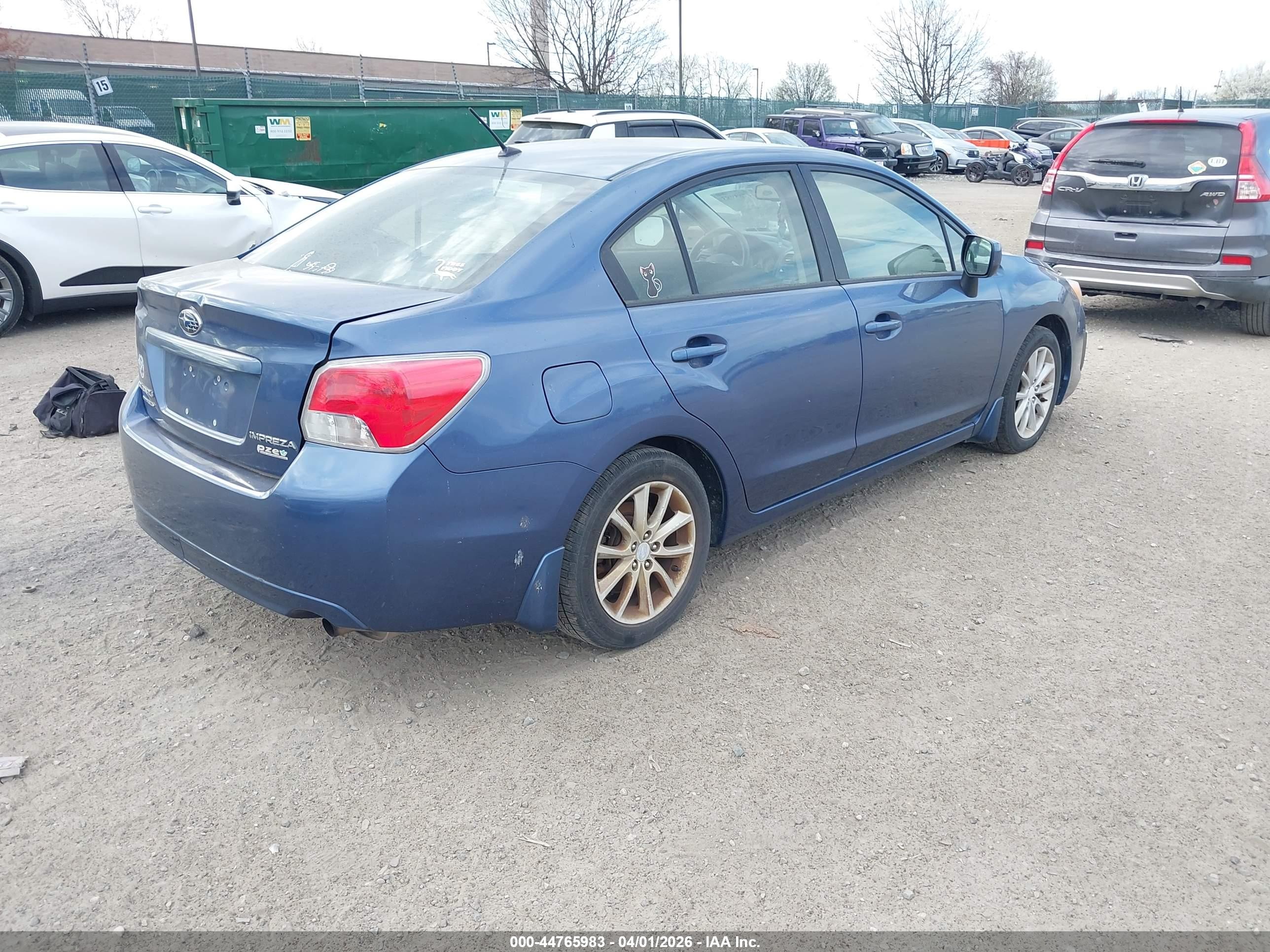 2013 Subaru Impreza 2.0i Premium Blue vin: JF1GJAC61DH018828