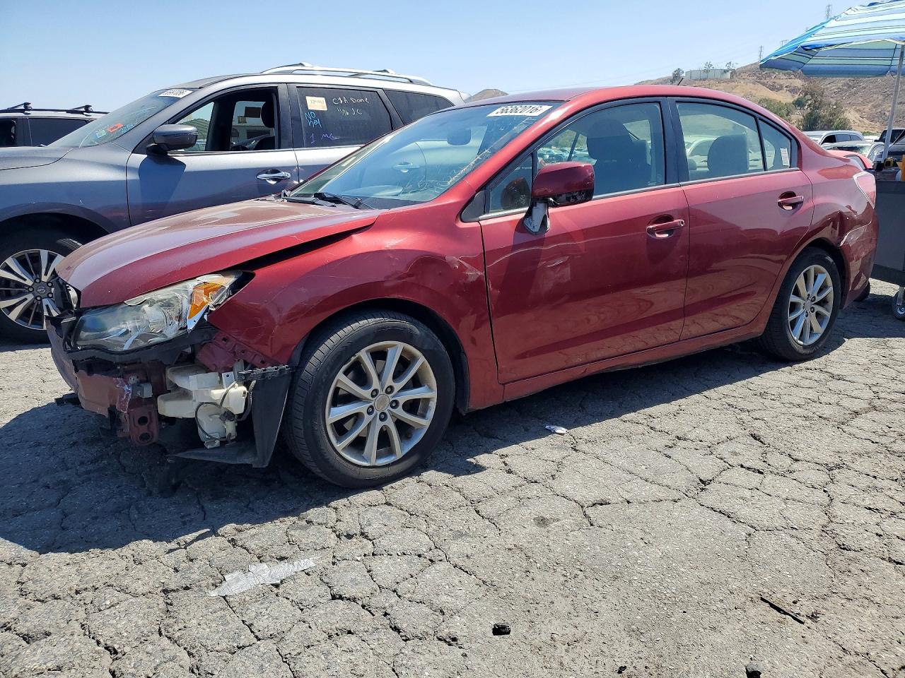 2013 Subaru Impreza Premium Red vin: JF1GJAC61DH023477