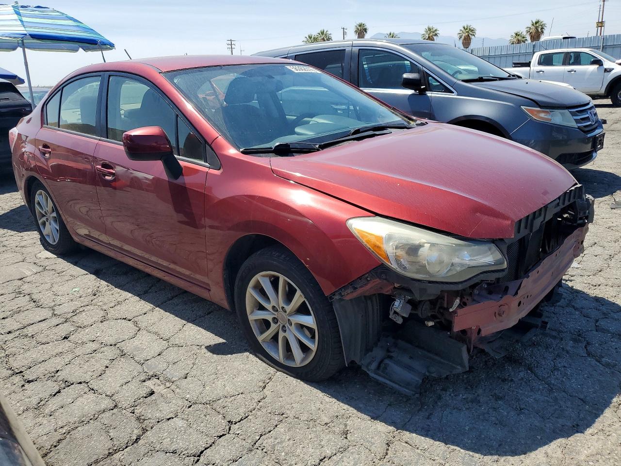 2013 Subaru Impreza Premium Red vin: JF1GJAC61DH023477