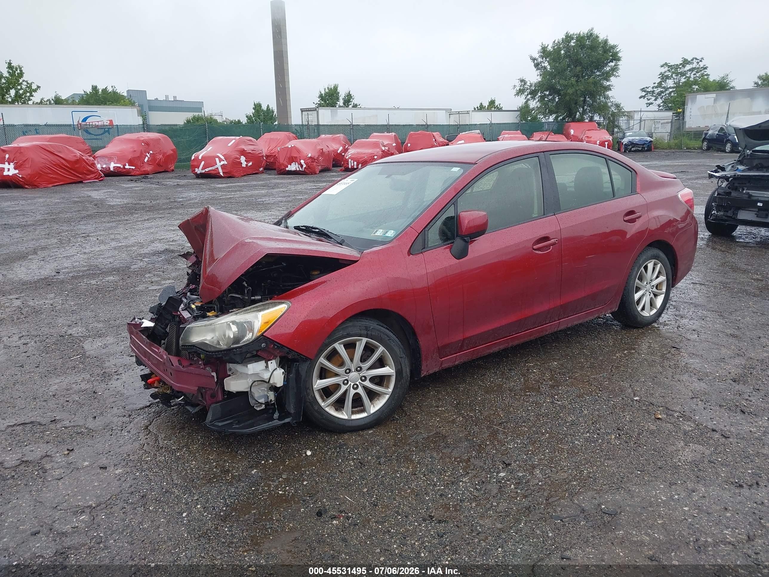 2013 Subaru Impreza 2.0i Premium Red vin: JF1GJAC62DH004341