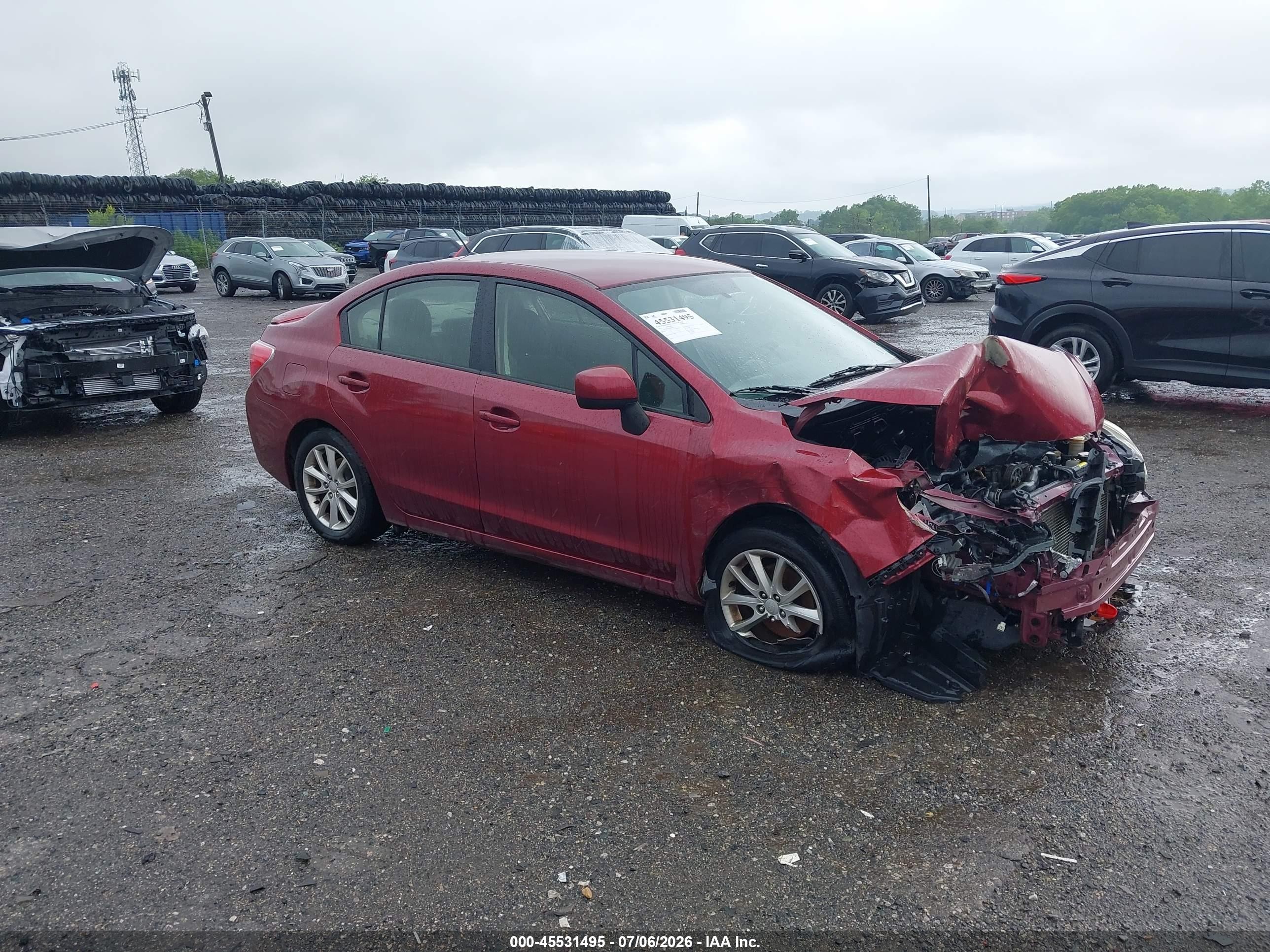 2013 Subaru Impreza 2.0i Premium Red vin: JF1GJAC62DH004341