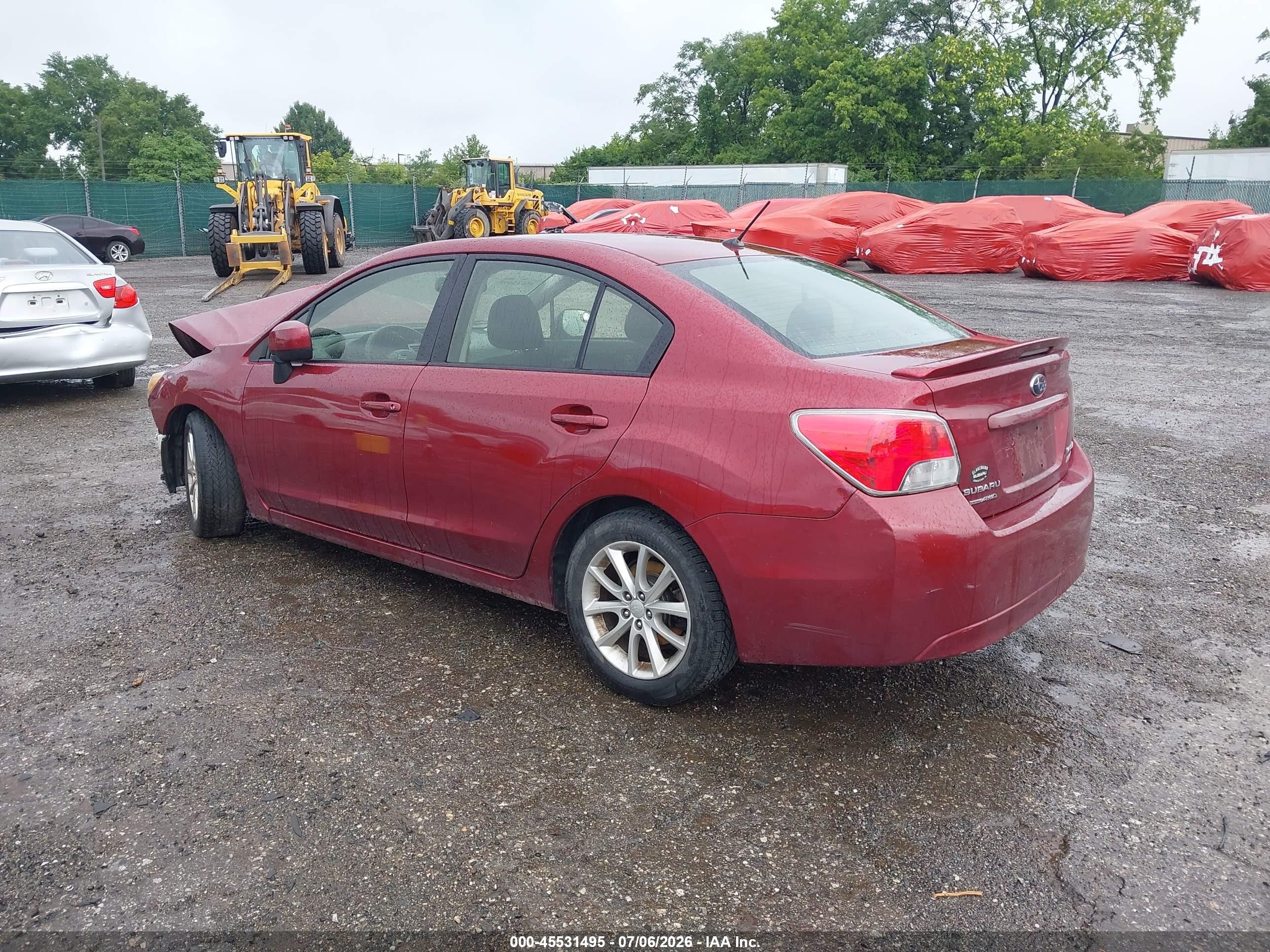 2013 Subaru Impreza 2.0i Premium Red vin: JF1GJAC62DH004341