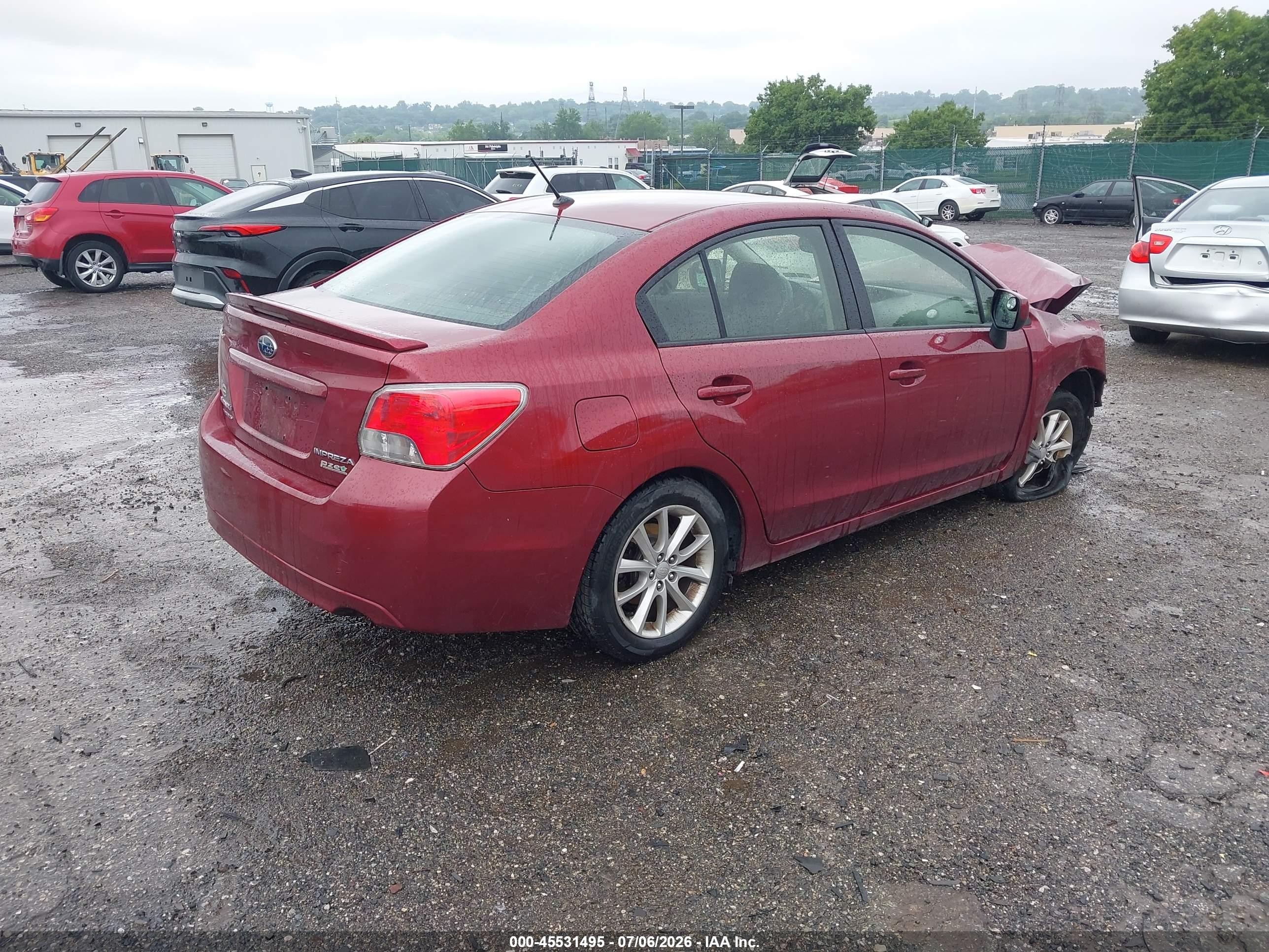 2013 Subaru Impreza 2.0i Premium Red vin: JF1GJAC62DH004341