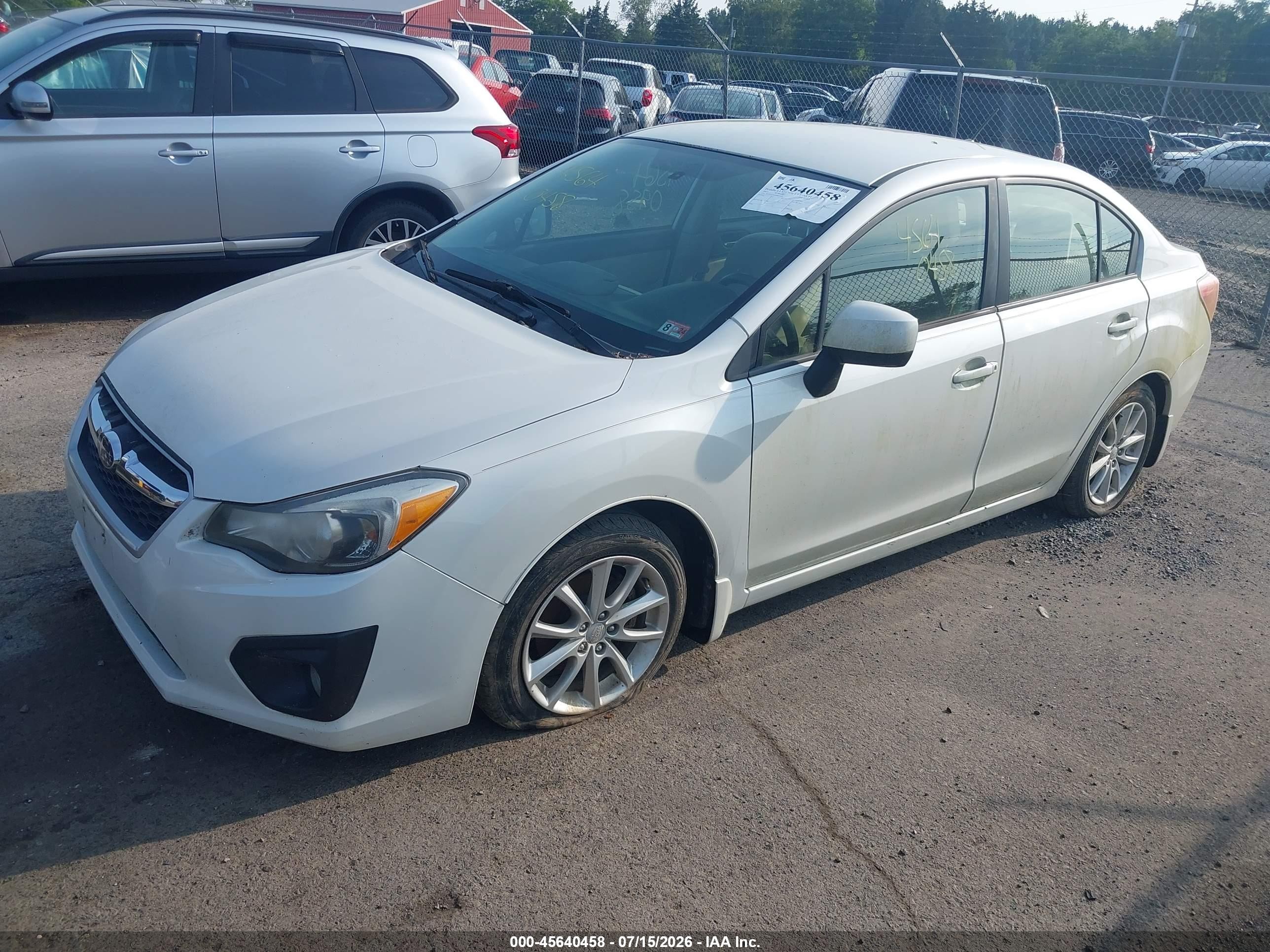 2013 Subaru Impreza 2.0i Premium White vin: JF1GJAC62DH029479