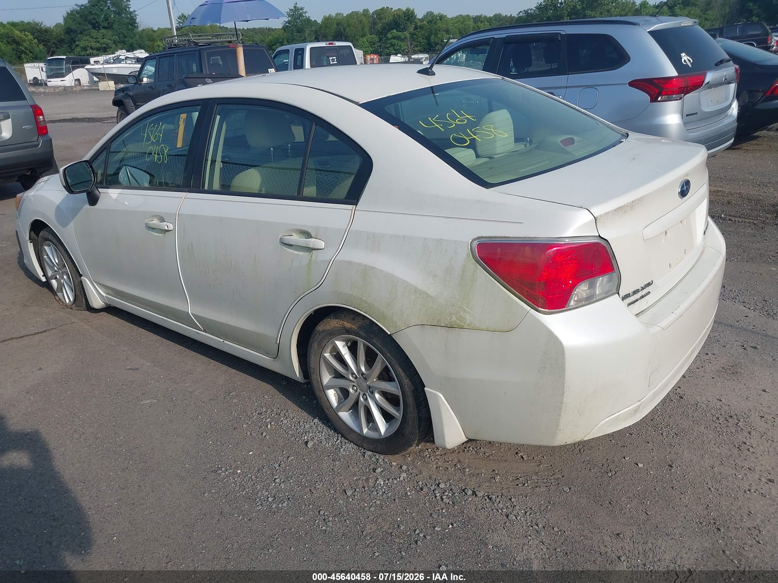 2013 Subaru Impreza 2.0i Premium White vin: JF1GJAC62DH029479