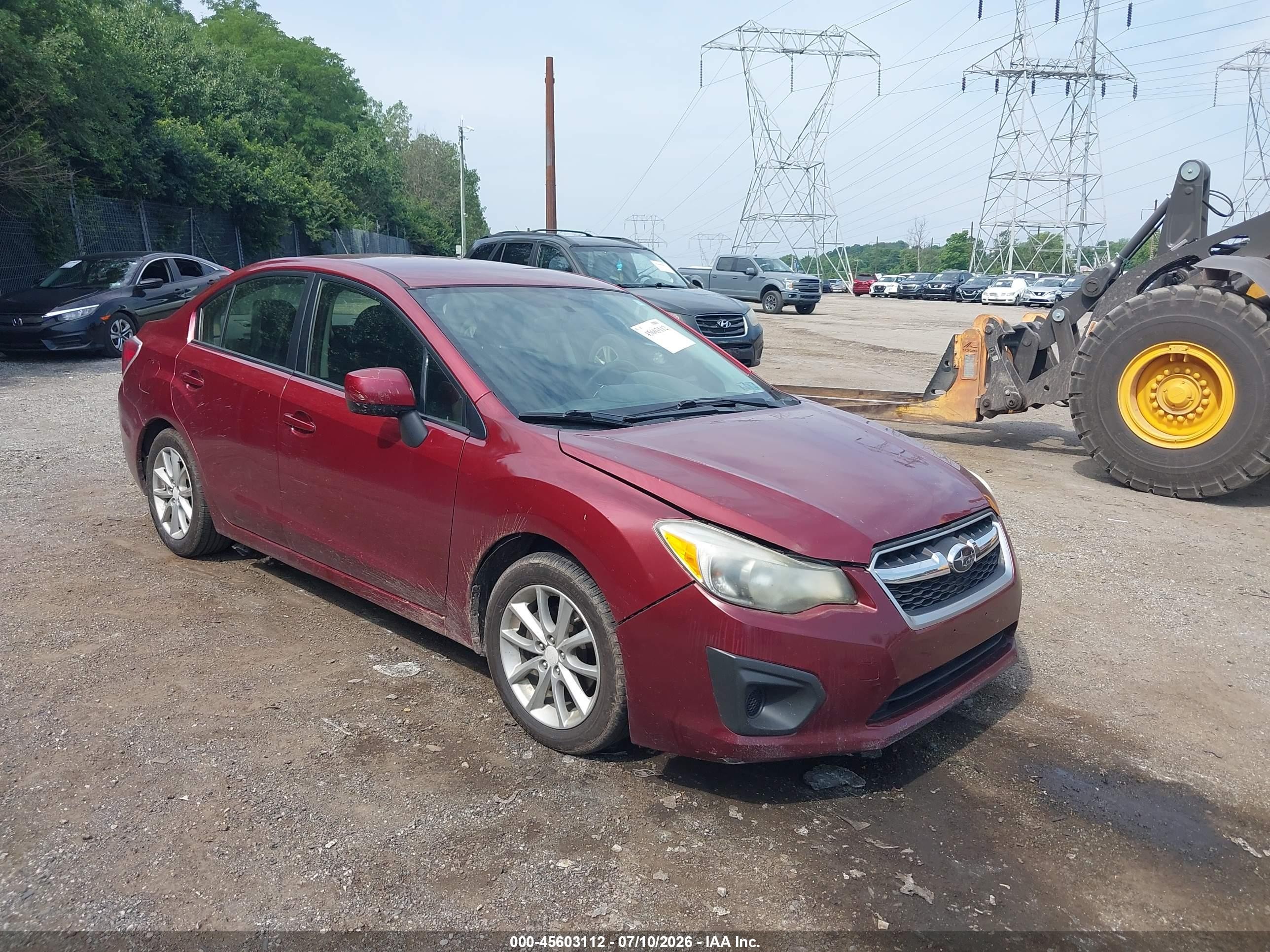 2014 Subaru Impreza 2.0i Premium Red vin: JF1GJAC62EH009282