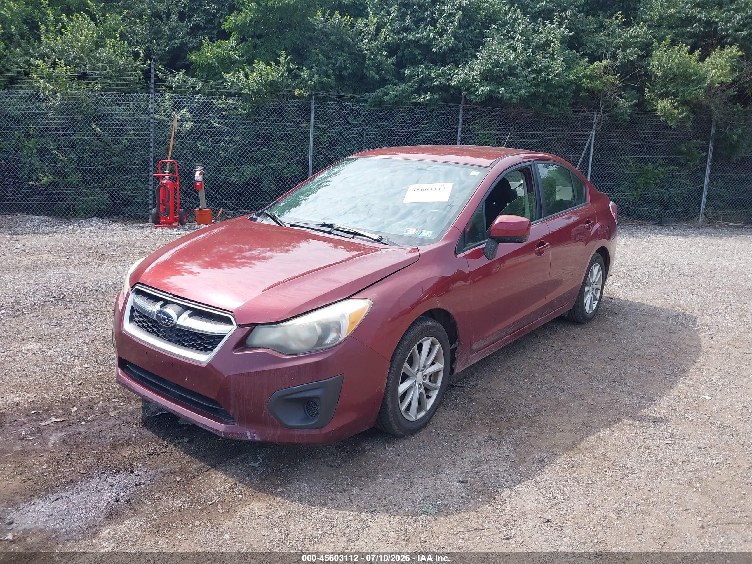 2014 Subaru Impreza 2.0i Premium Red vin: JF1GJAC62EH009282