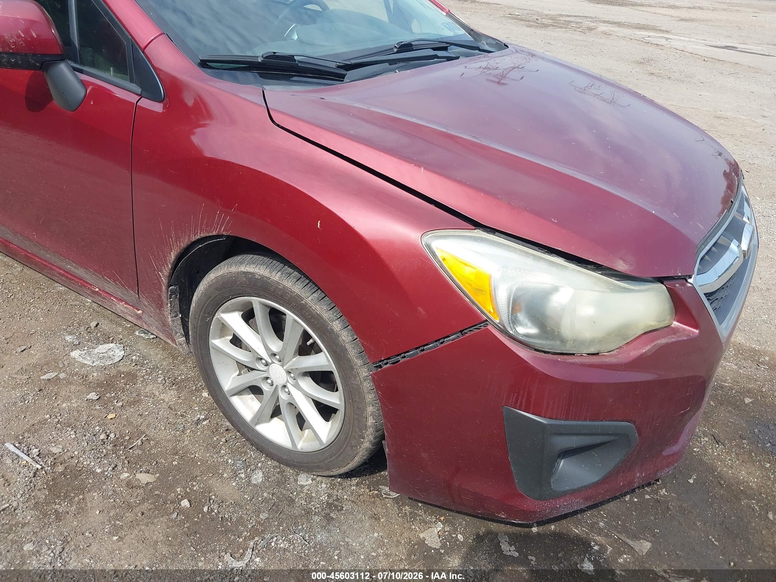 2014 Subaru Impreza 2.0i Premium Red vin: JF1GJAC62EH009282