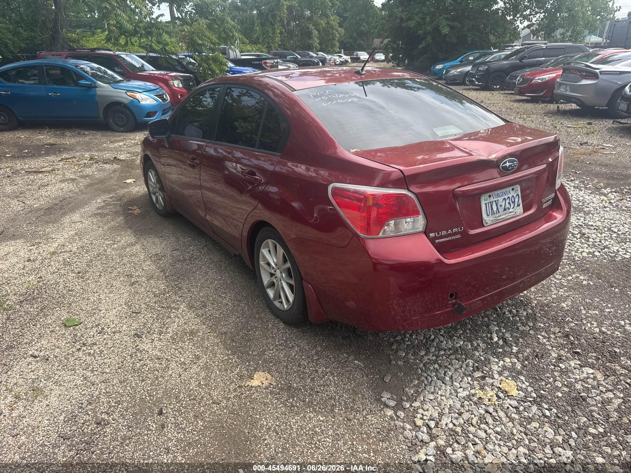 2014 Subaru Impreza 2.0i Premium Maroon vin: JF1GJAC62EH011646