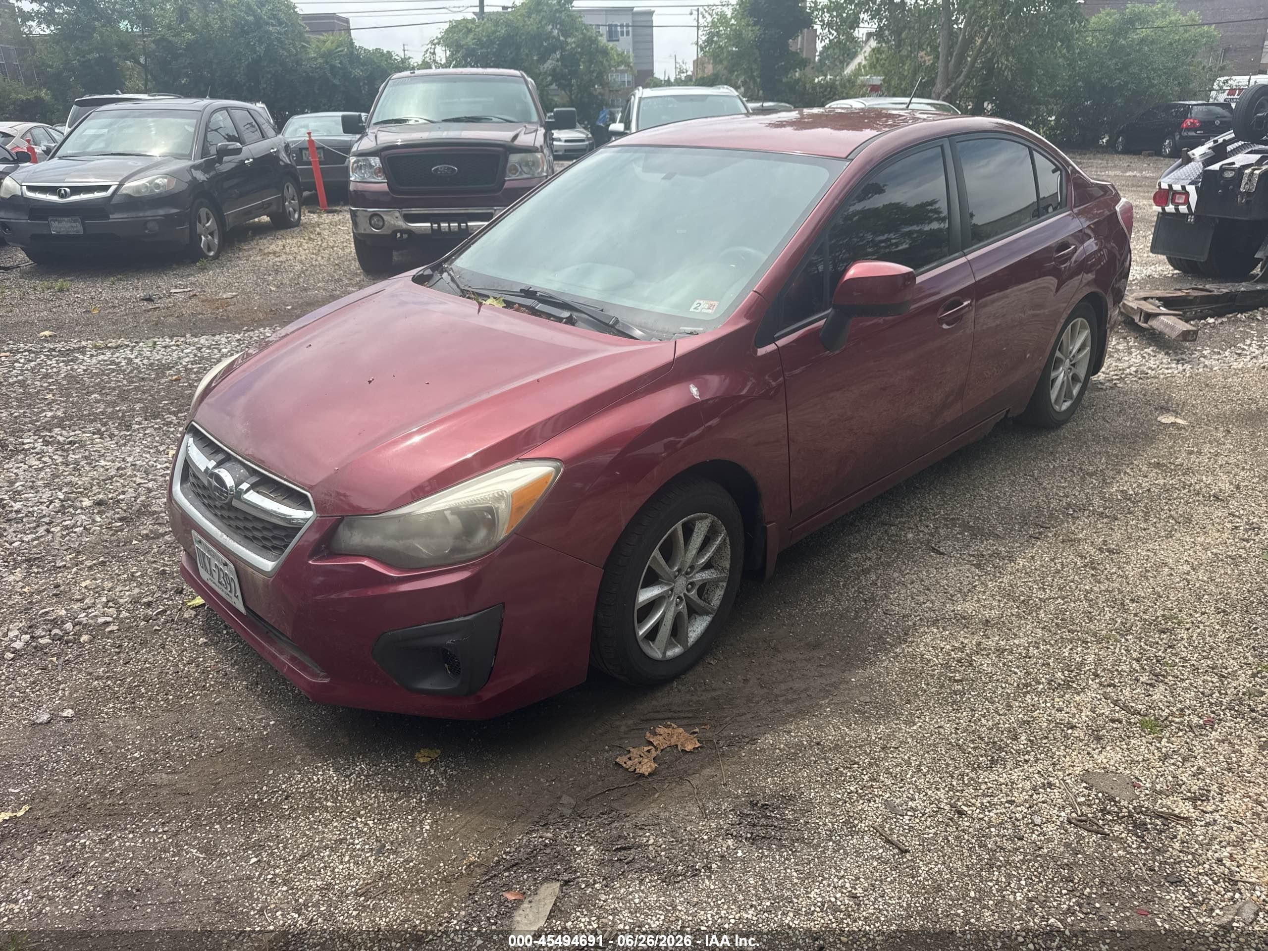 2014 Subaru Impreza 2.0i Premium Maroon vin: JF1GJAC62EH011646