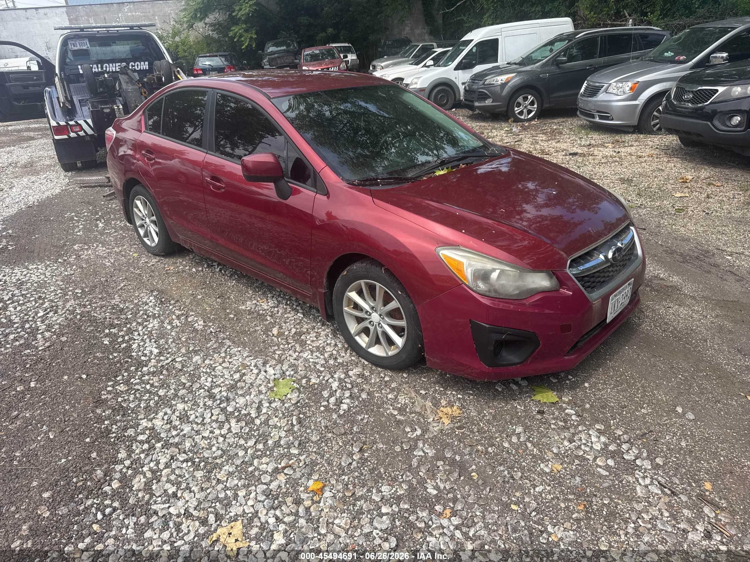 2014 Subaru Impreza 2.0i Premium Maroon vin: JF1GJAC62EH011646