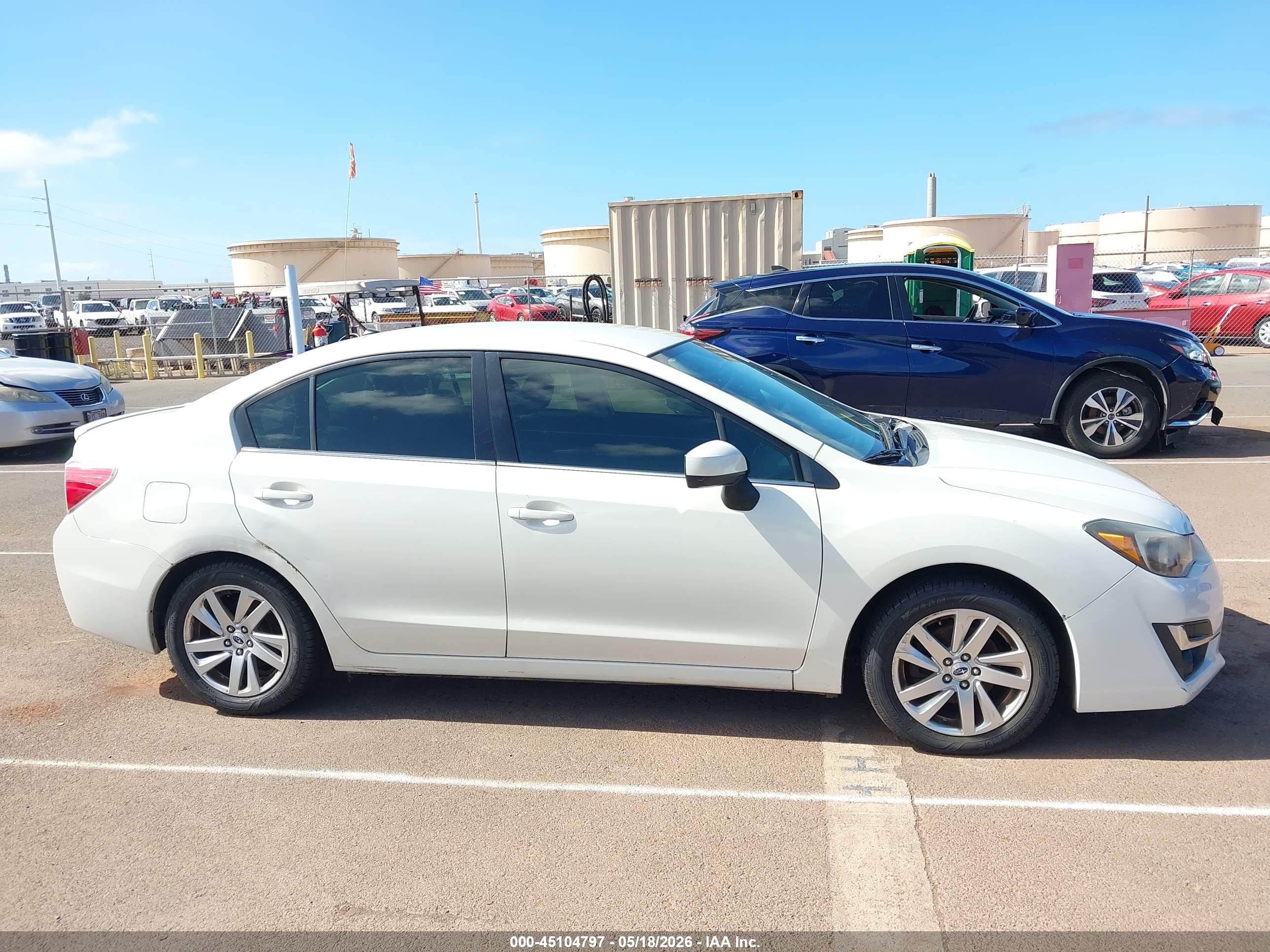 2015 Subaru Impreza 2.0i Premium White vin: JF1GJAC62FH009400