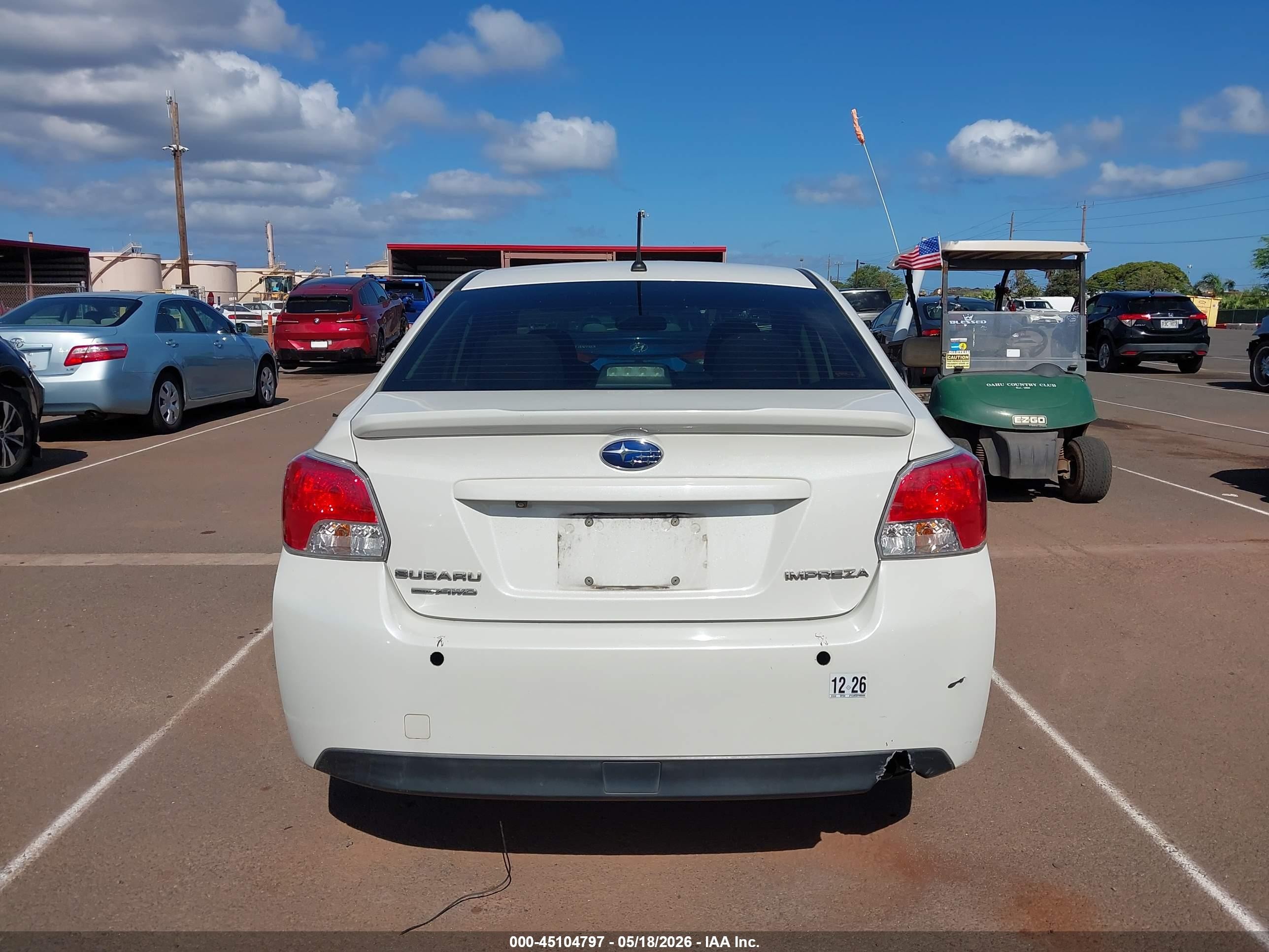 2015 Subaru Impreza 2.0i Premium White vin: JF1GJAC62FH009400